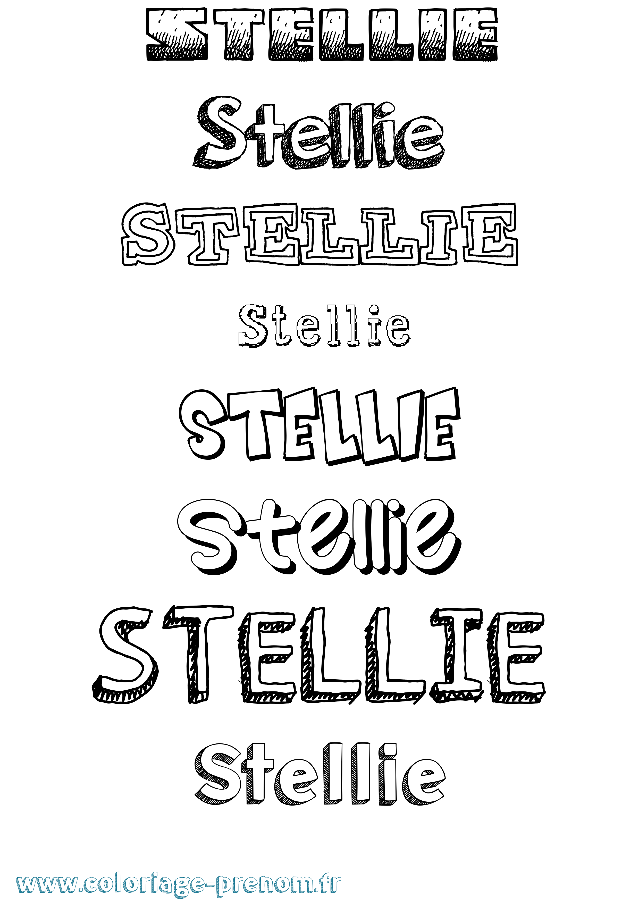 Coloriage Stellie Dessiné Coloriage prénom Stellie Dessiné
