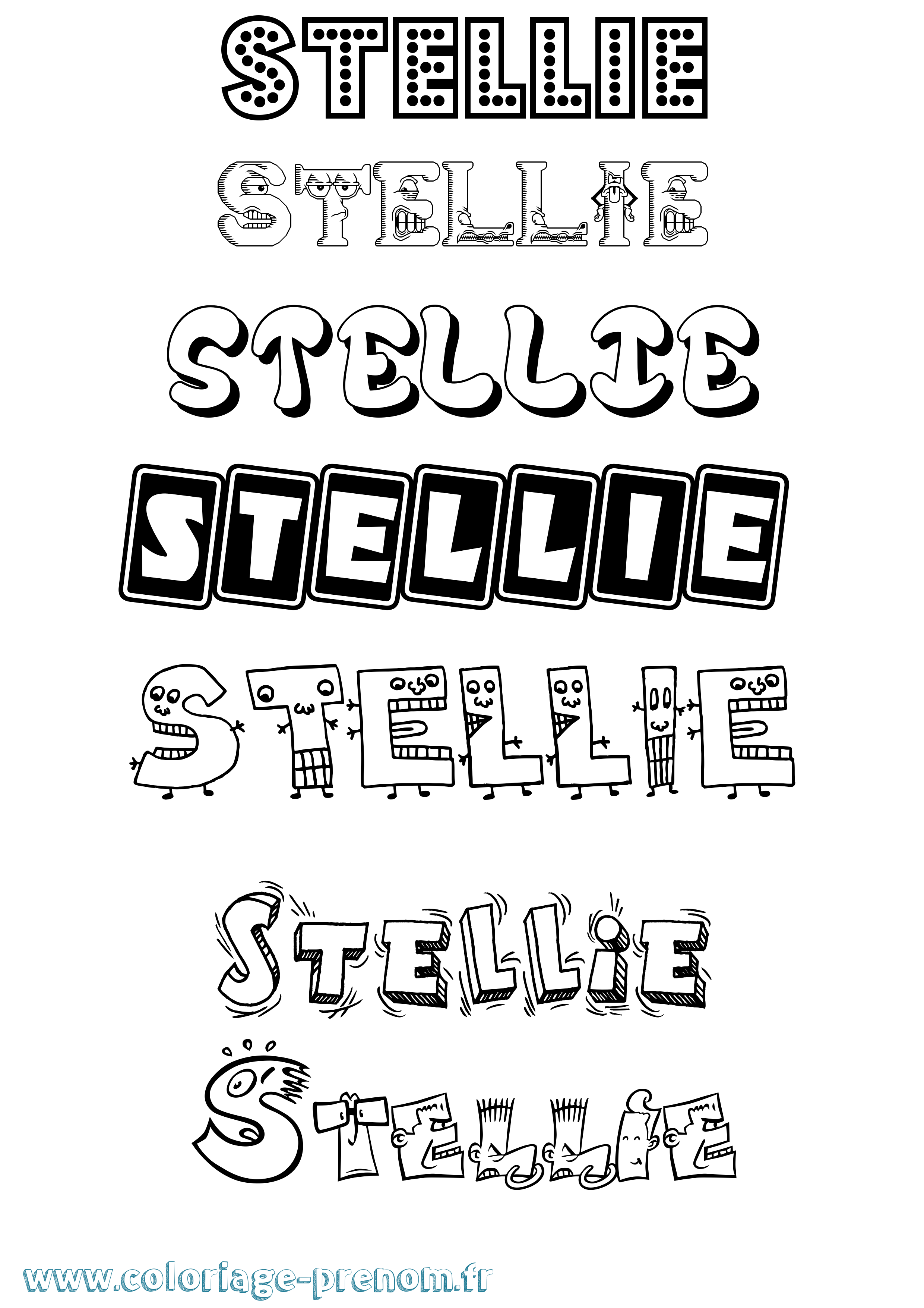Coloriage Stellie Fun Coloriage prénom Stellie Fun