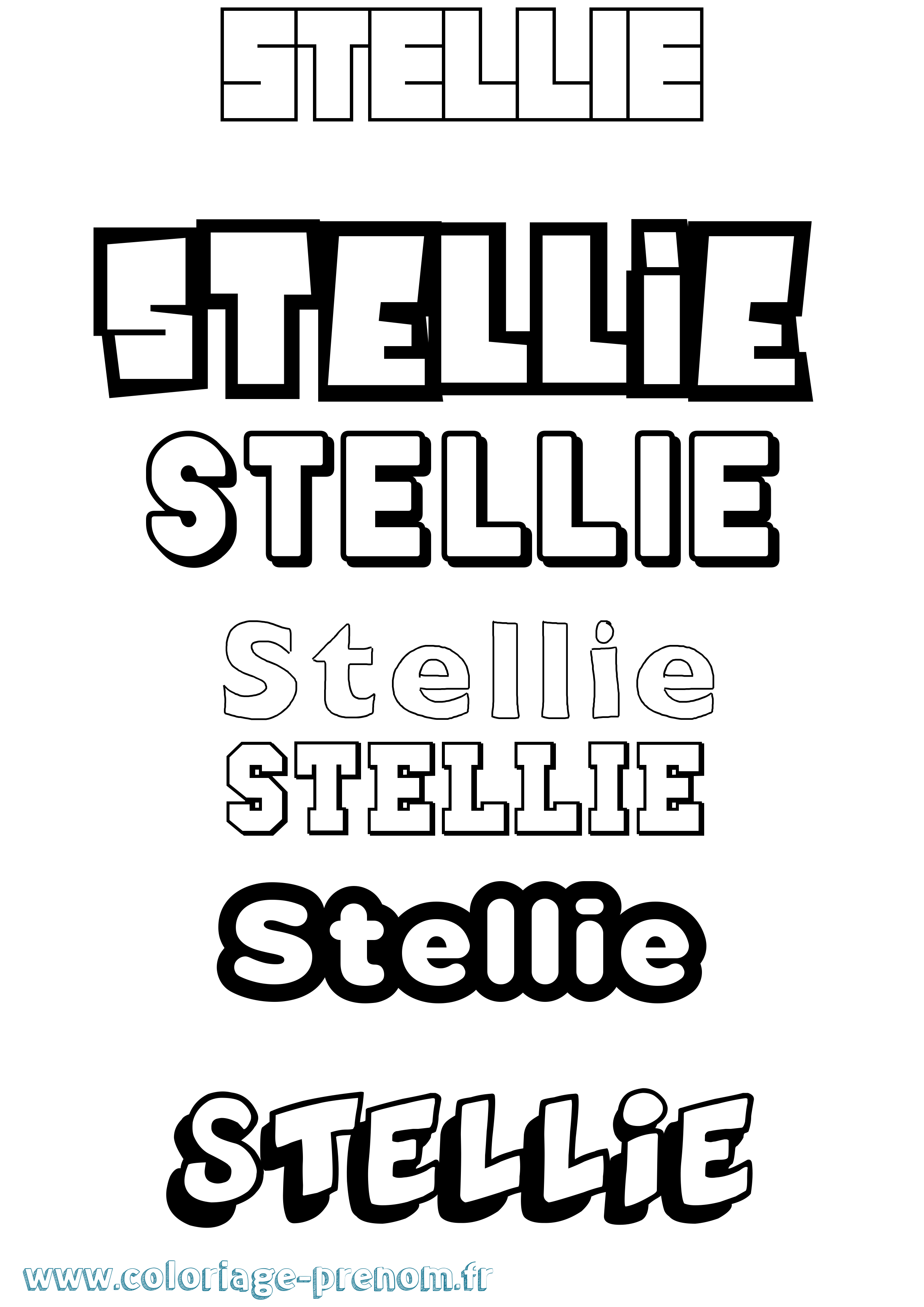 Coloriage Stellie Simple Coloriage prénom Stellie Simple