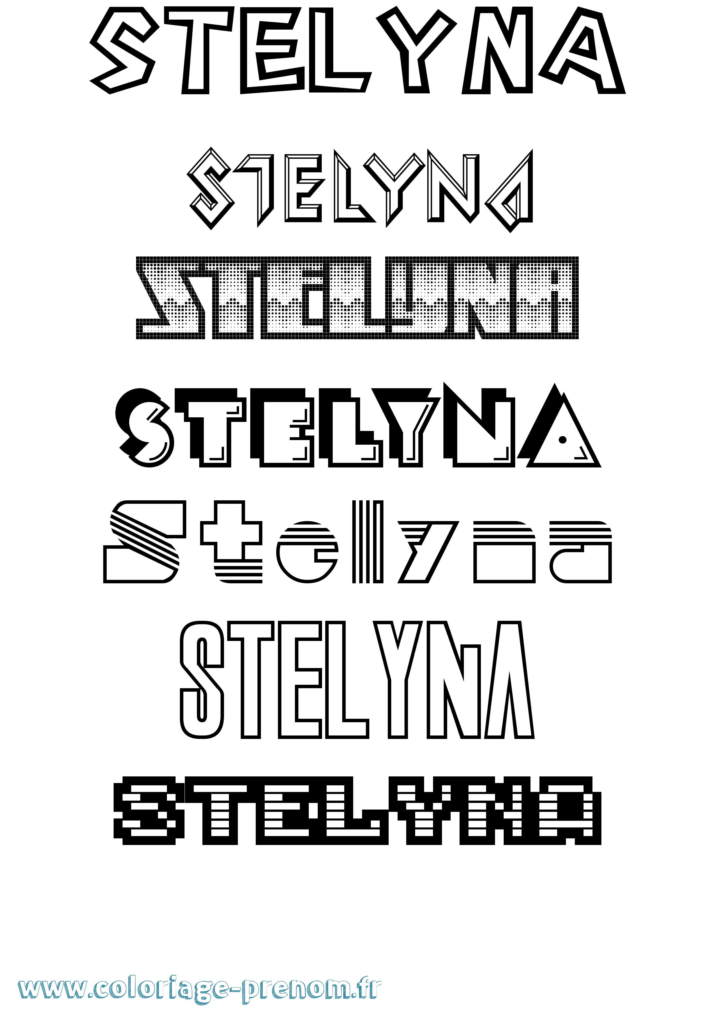 Coloriage Stelyna Jeux Vidéos Coloriage prénom Stelyna Jeux Vidéos