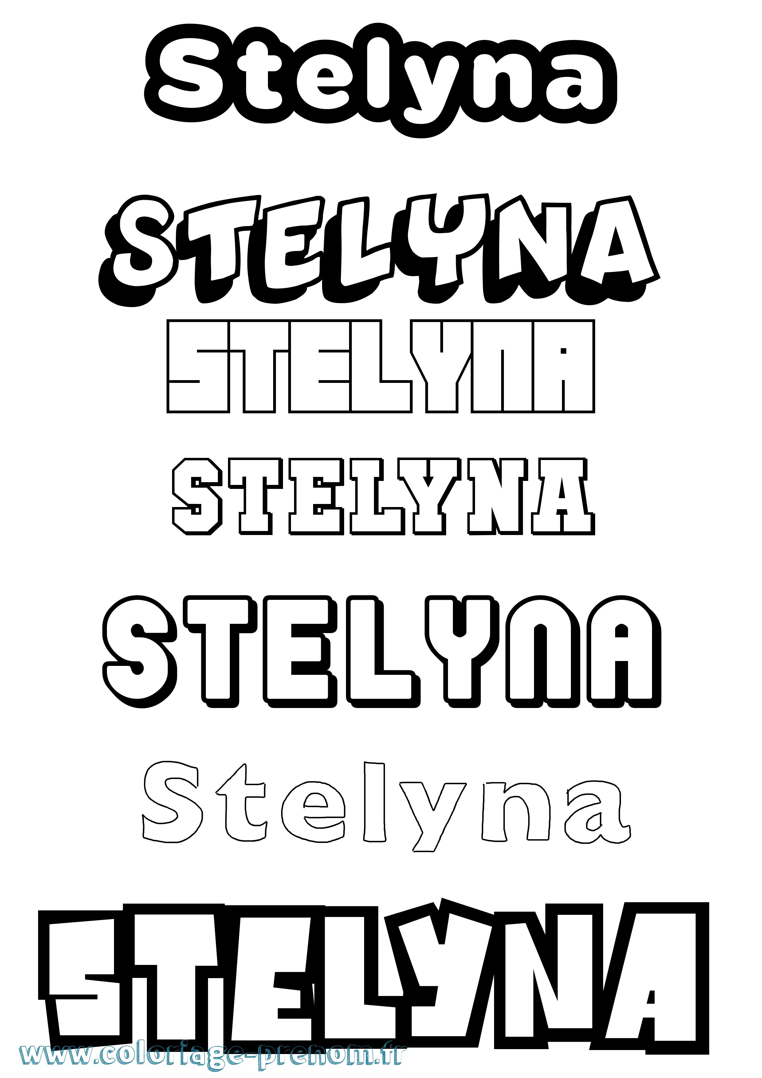 Coloriage Stelyna Simple Coloriage prénom Stelyna Simple