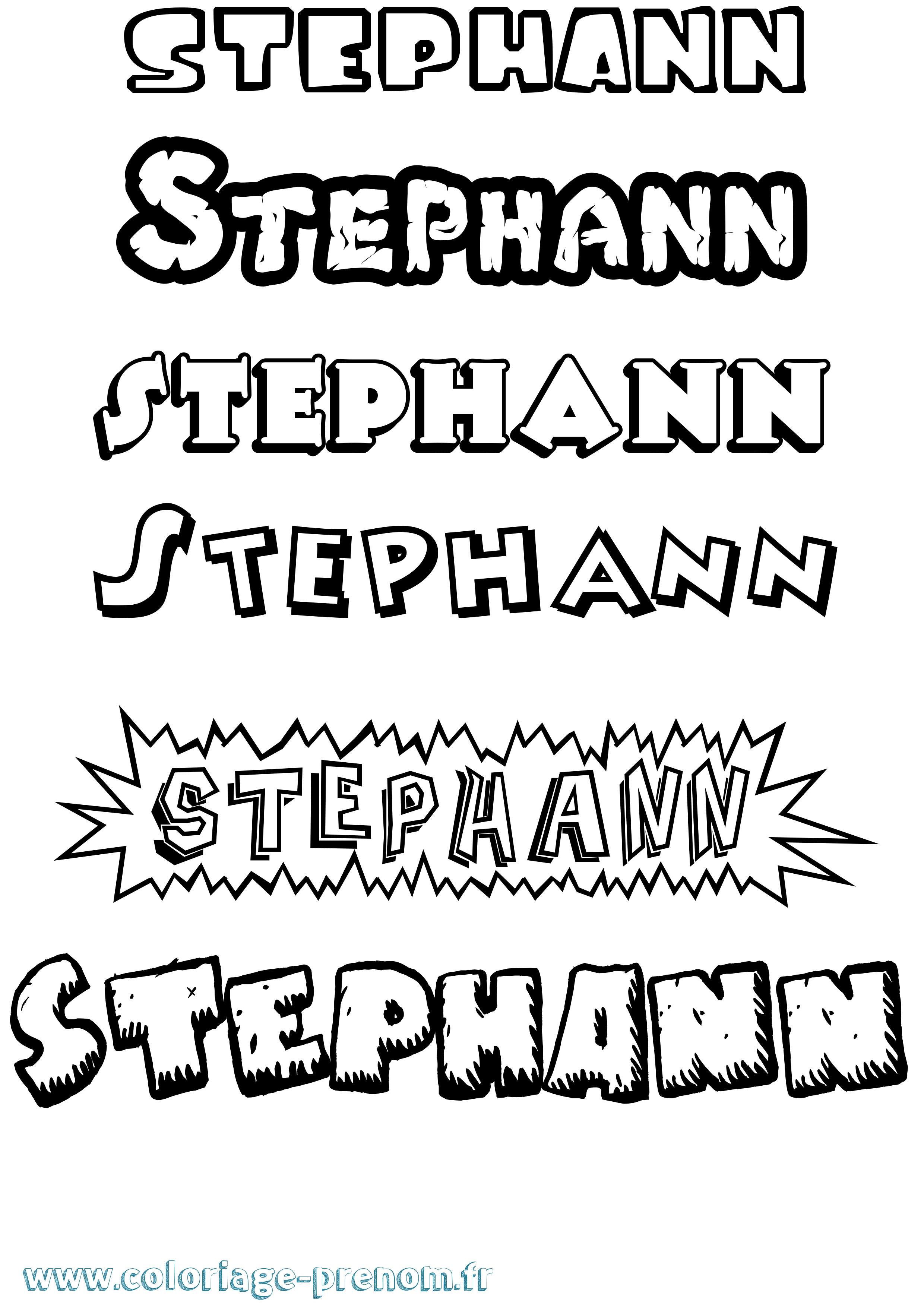 Coloriage Stephann Dessin Animé Coloriage prénom Stephann Dessin Animé