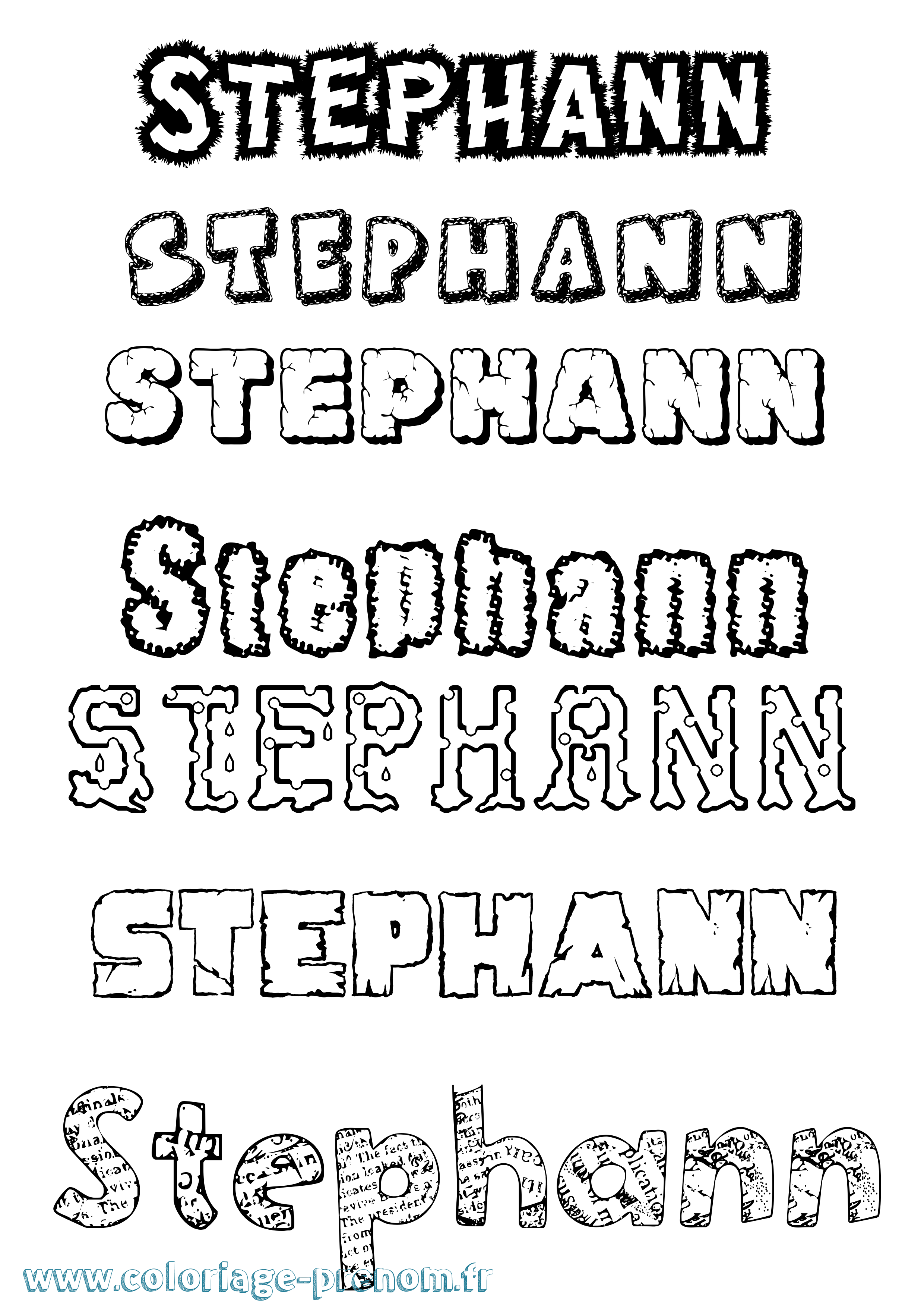Coloriage Stephann Destructuré Coloriage prénom Stephann Destructuré
