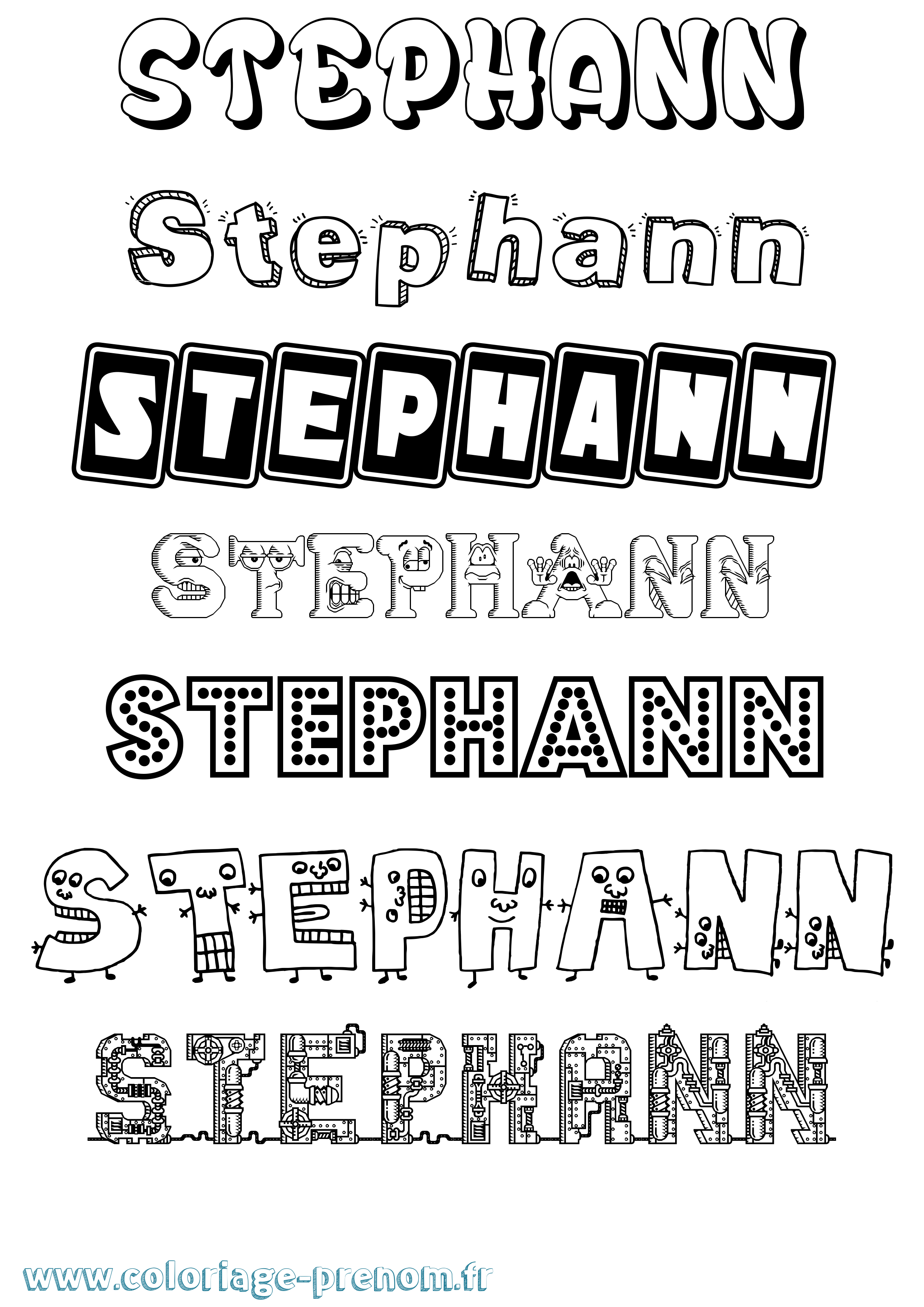 Coloriage Stephann Fun Coloriage prénom Stephann Fun