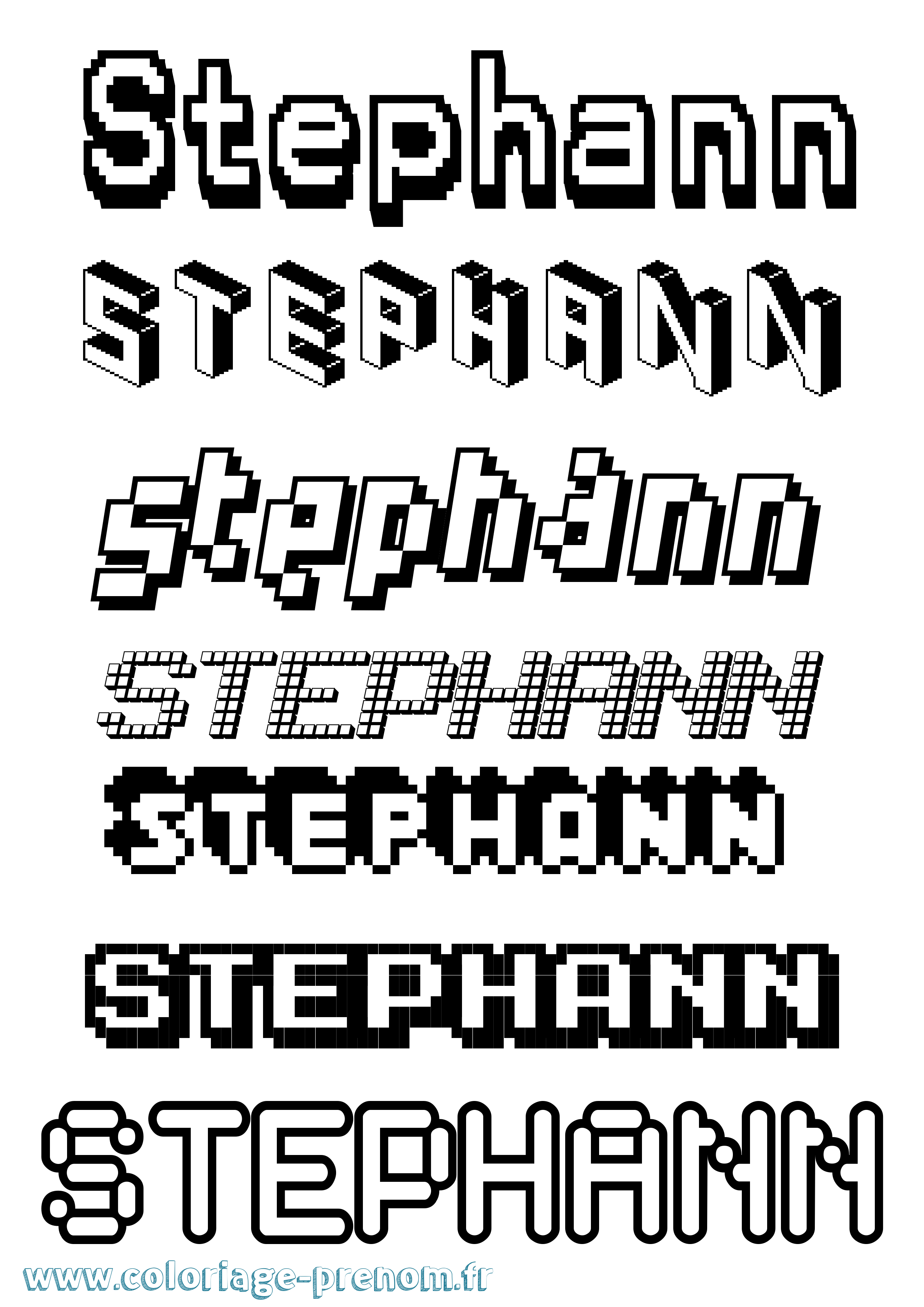 Coloriage Stephann Pixel Coloriage prénom Stephann Pixel
