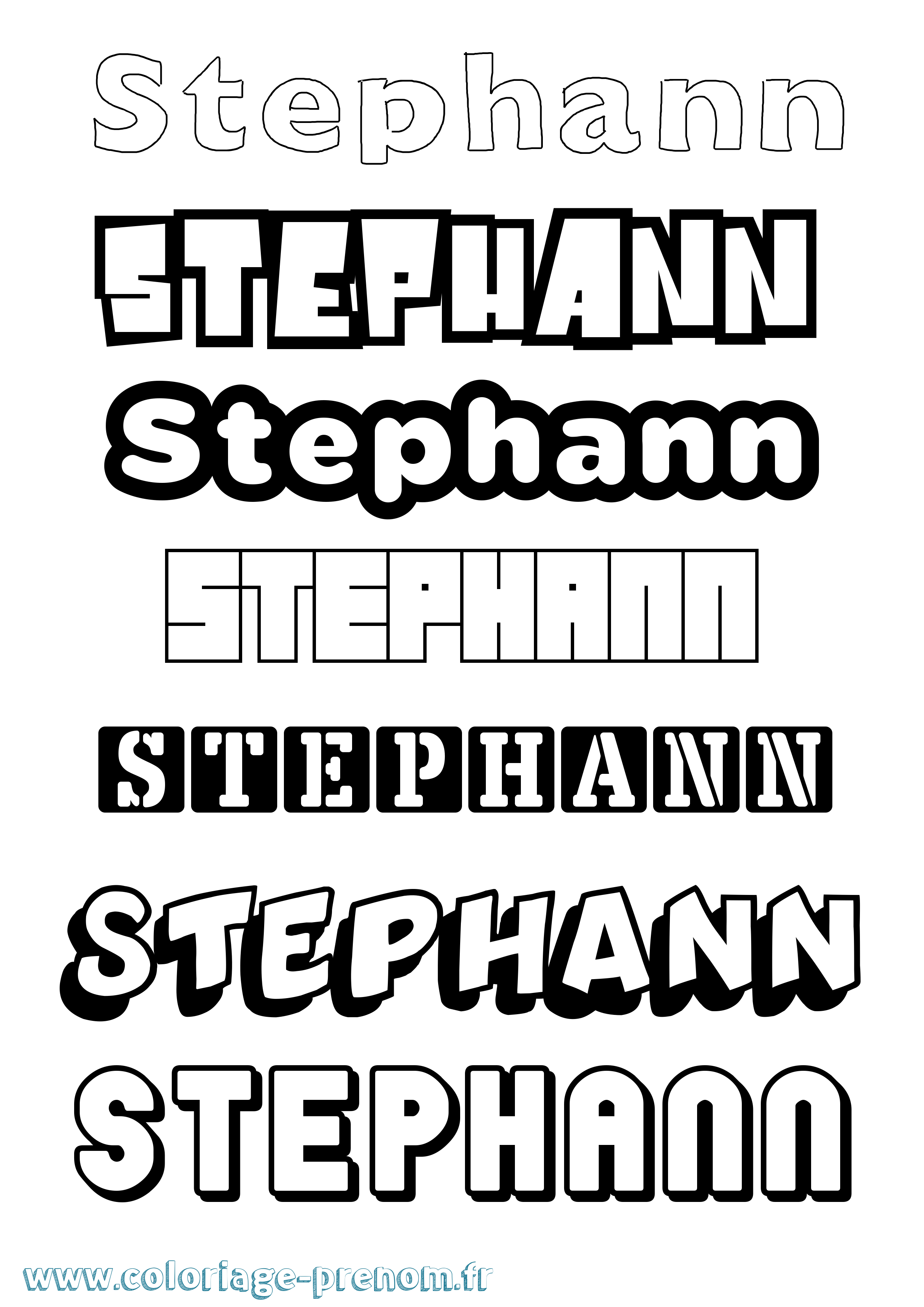 Coloriage Stephann Simple Coloriage prénom Stephann Simple