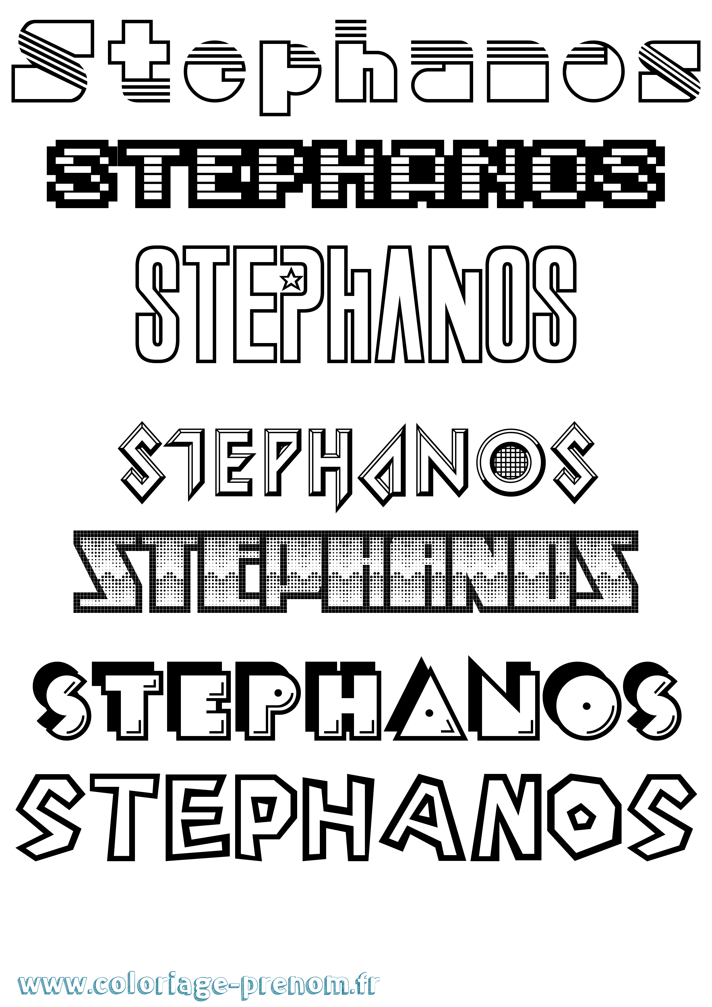 Coloriage Stephanos Jeux Vidéos Coloriage prénom Stephanos Jeux Vidéos