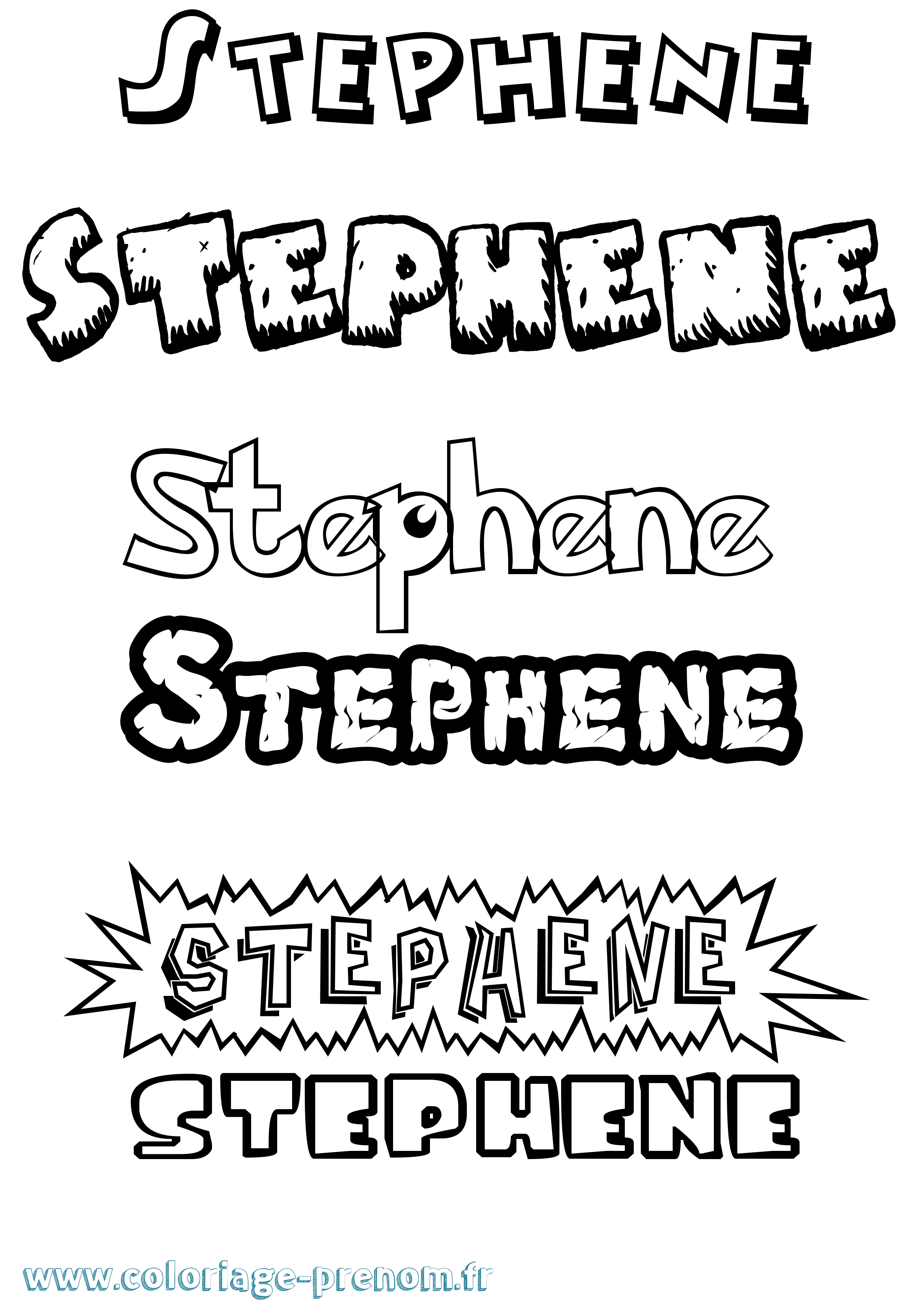 Coloriage Stephene Dessin Animé Coloriage prénom Stephene Dessin Animé