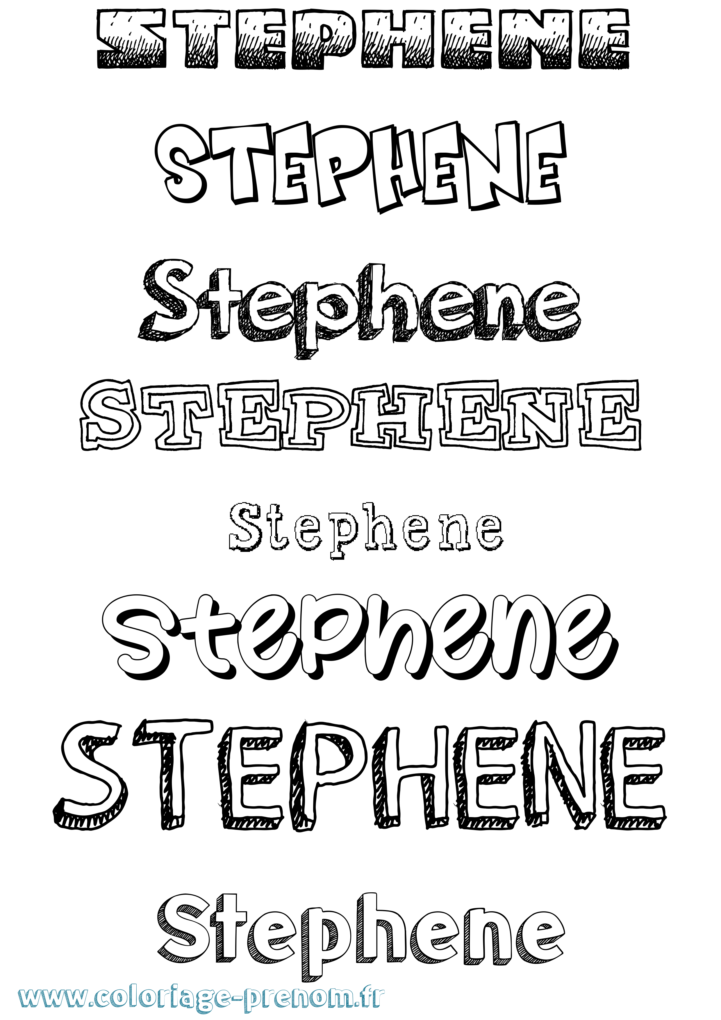 Coloriage Stephene Dessiné Coloriage prénom Stephene Dessiné
