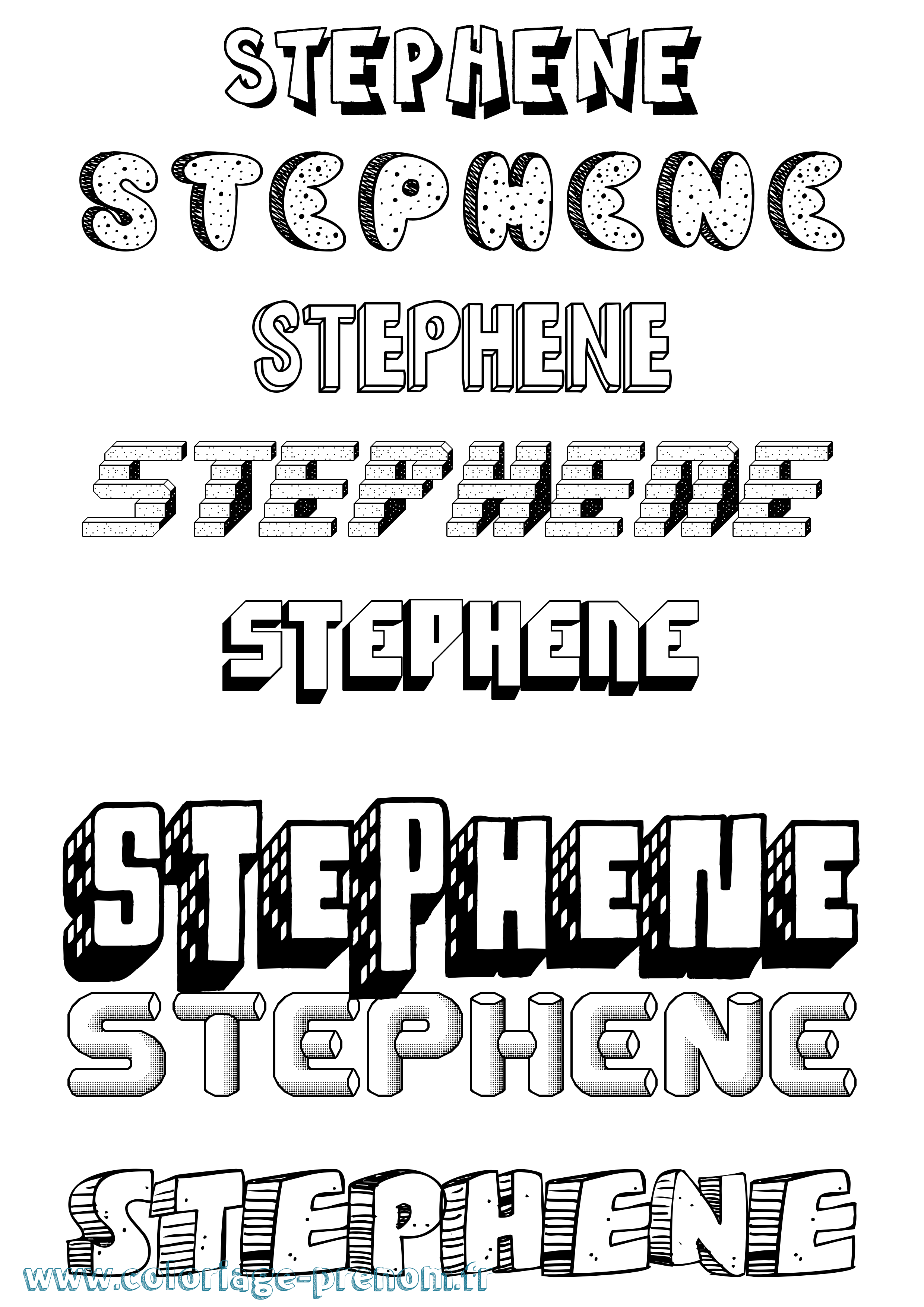 Coloriage Stephene Effet 3D Coloriage prénom Stephene Effet 3D