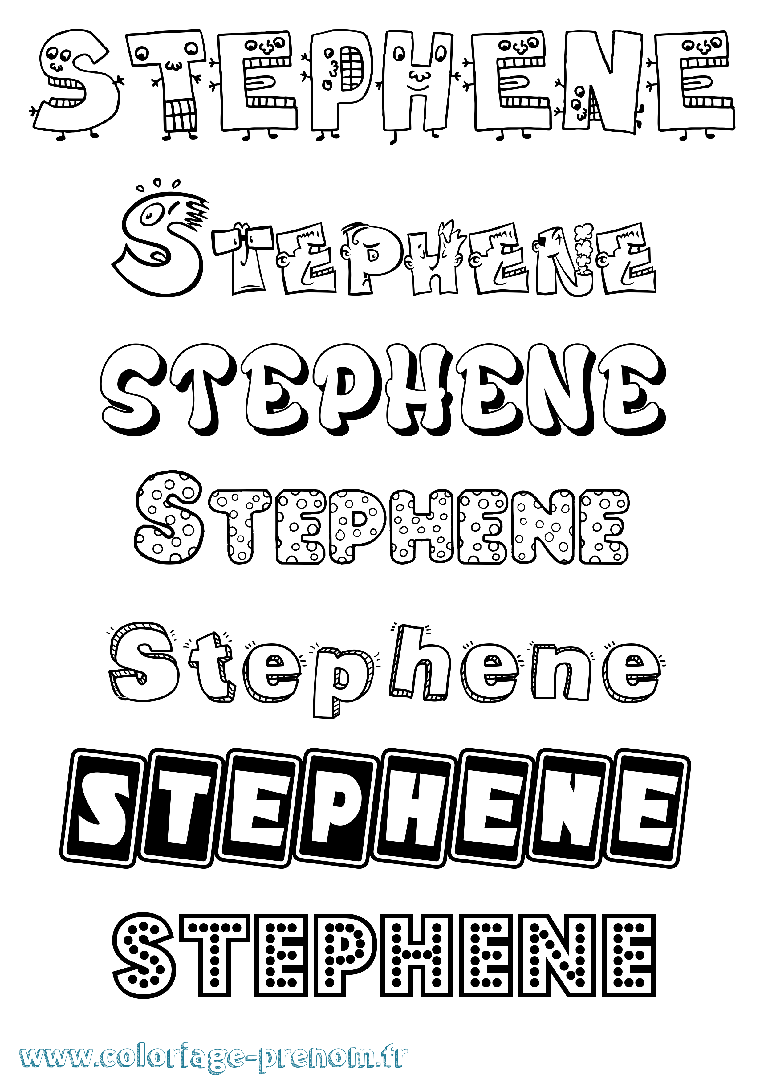 Coloriage Stephene Fun Coloriage prénom Stephene Fun