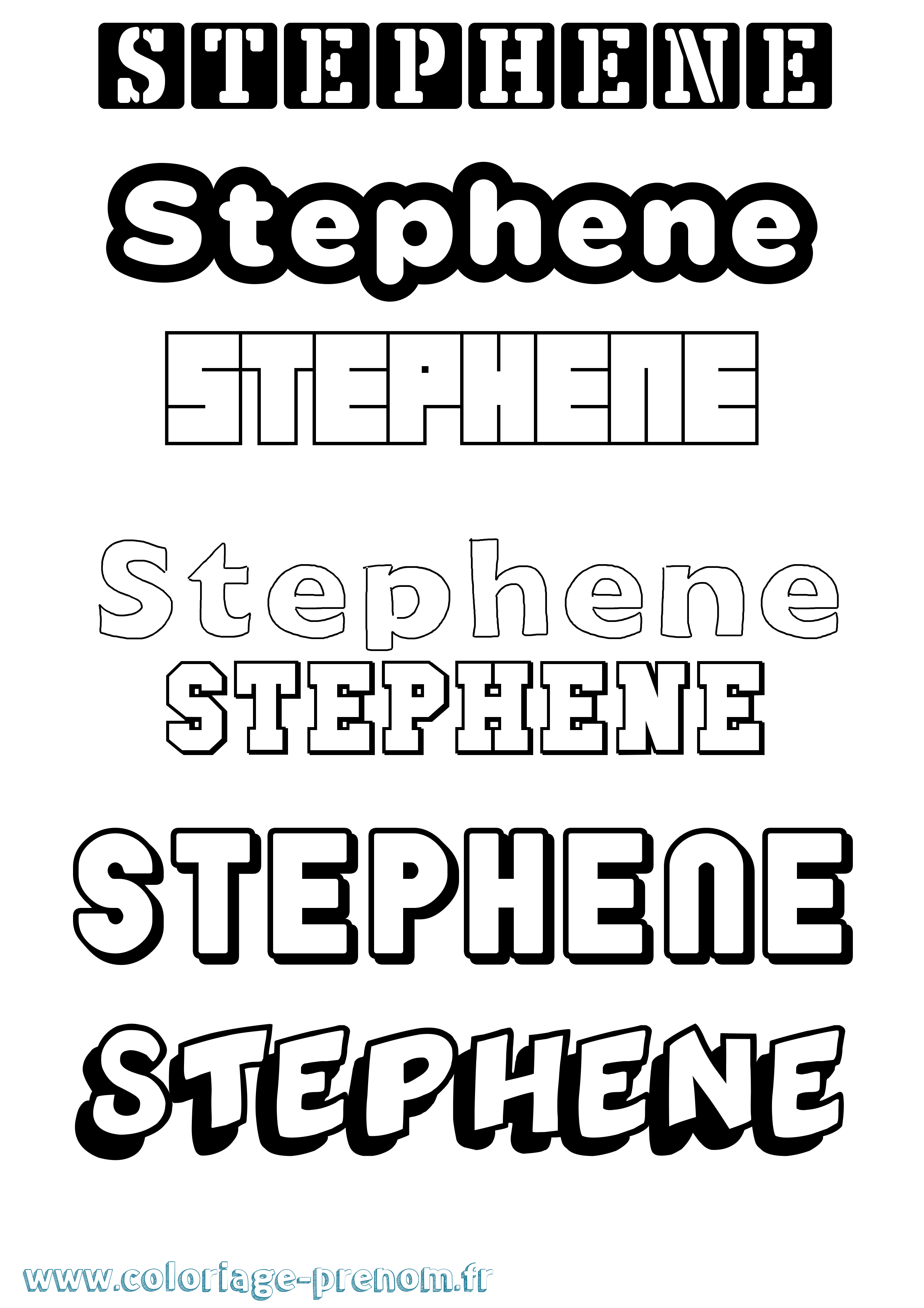 Coloriage Stephene Simple Coloriage prénom Stephene Simple