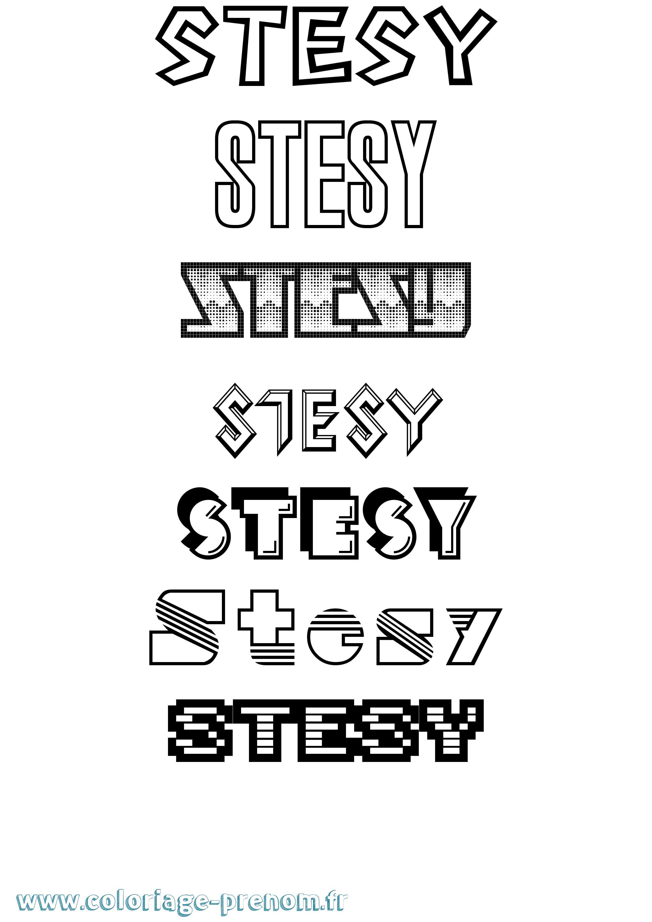 Coloriage Stesy Jeux Vidéos Coloriage prénom Stesy Jeux Vidéos
