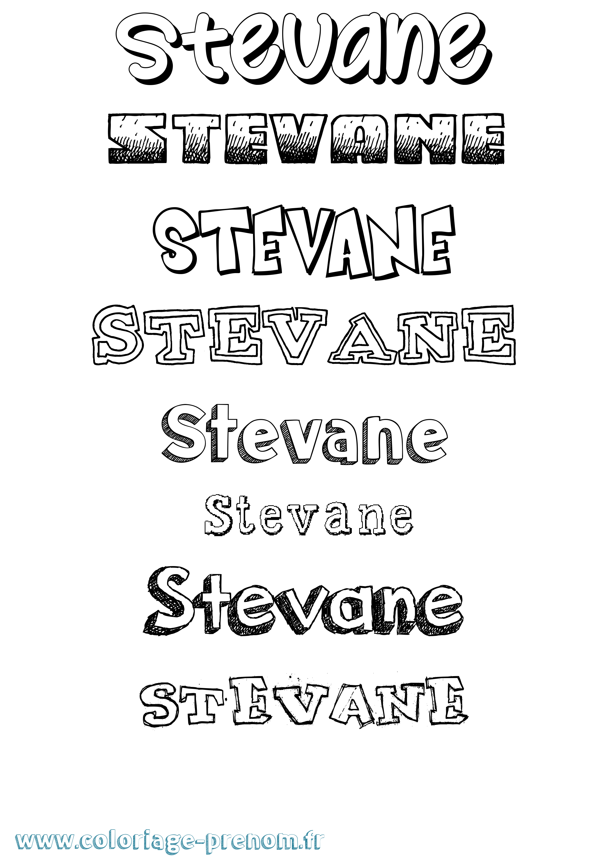 Coloriage Stevane Dessiné Coloriage prénom Stevane Dessiné