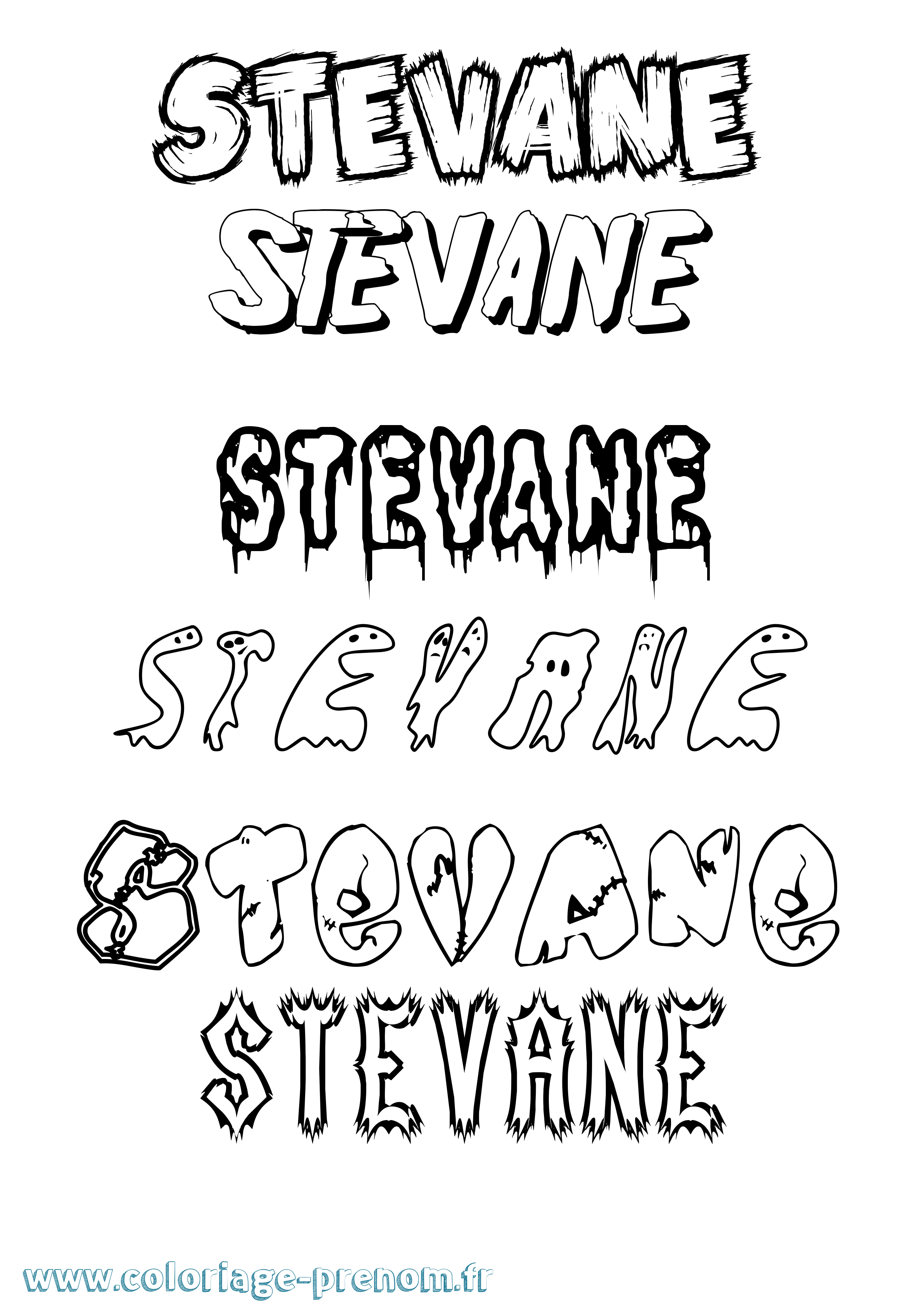 Coloriage Stevane Frisson Coloriage prénom Stevane Frisson