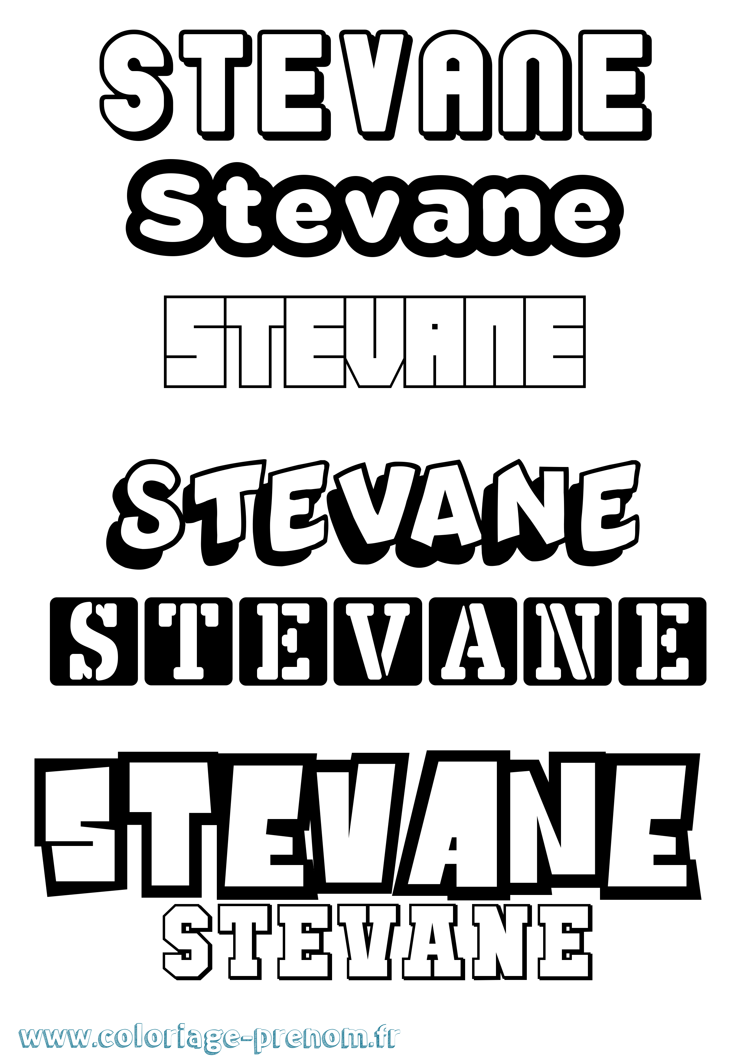 Coloriage Stevane Simple Coloriage prénom Stevane Simple