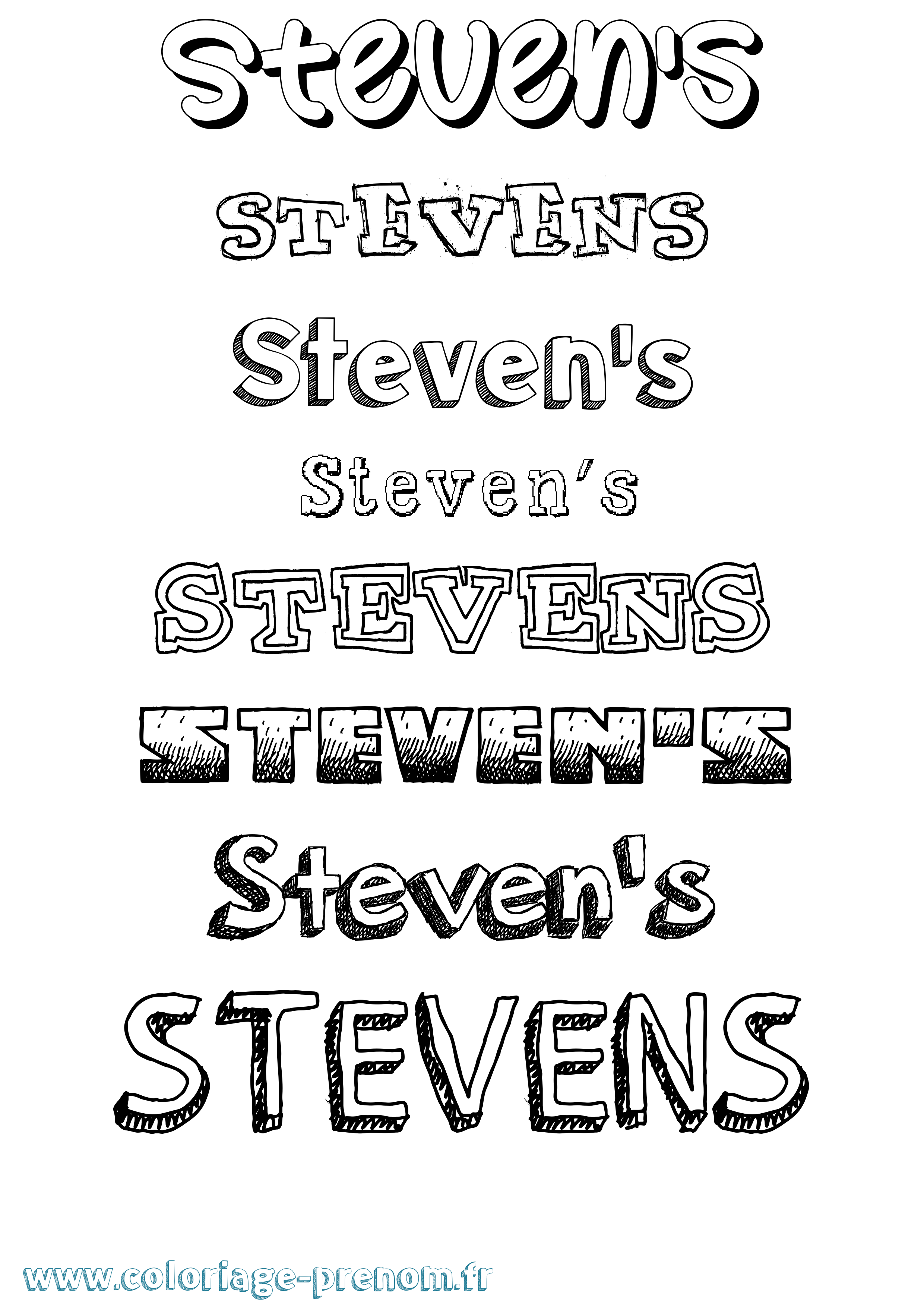 Coloriage Steven'S Dessiné Coloriage prénom Steven'S Dessiné