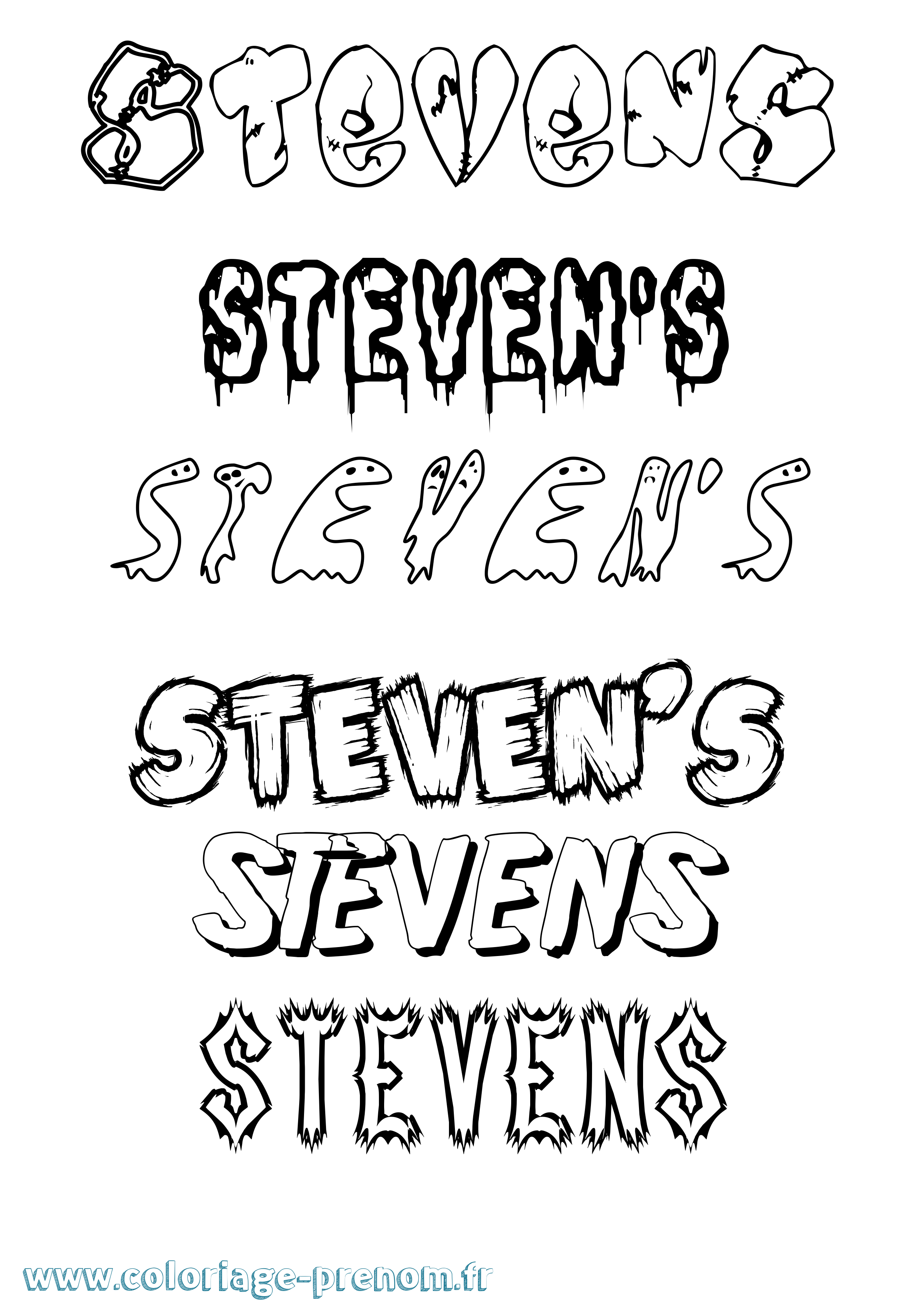 Coloriage Steven'S Frisson Coloriage prénom Steven'S Frisson