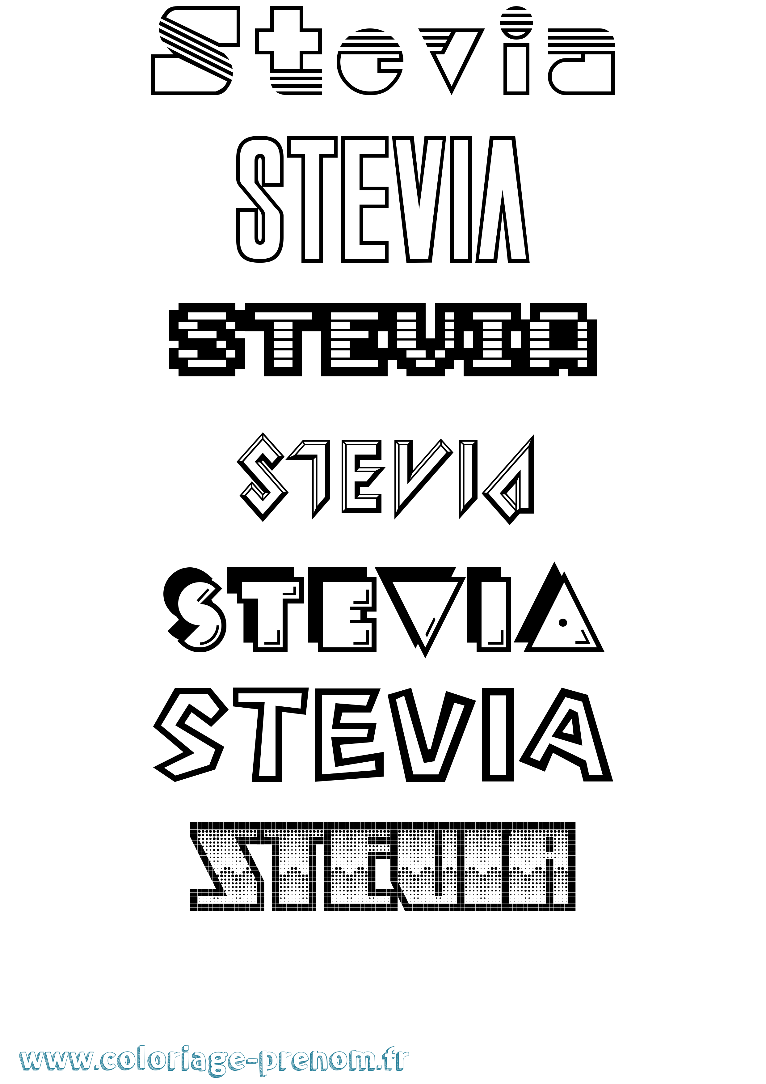 Coloriage Stevia Jeux Vidéos Coloriage prénom Stevia Jeux Vidéos