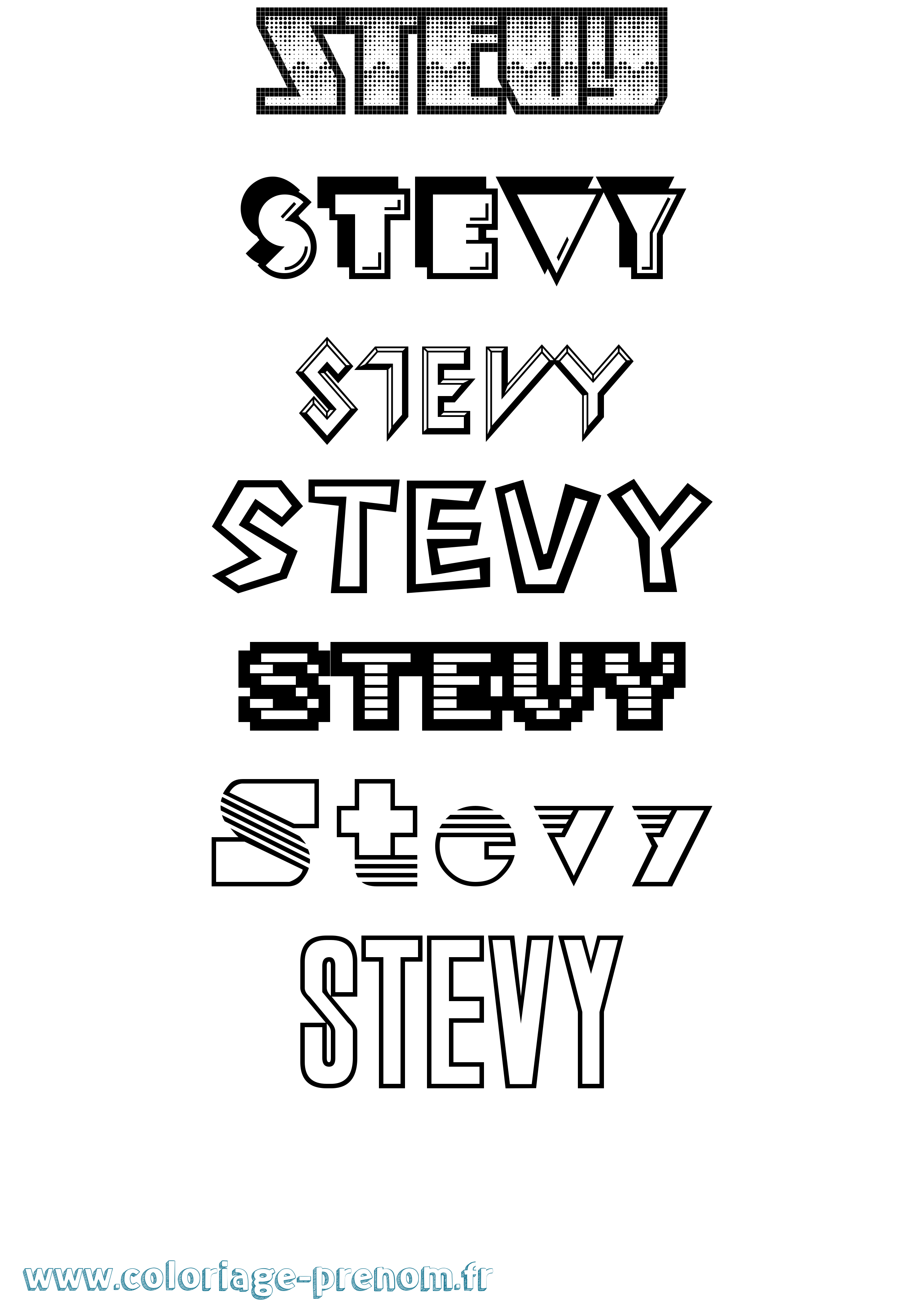 Coloriage Stevy Jeux Vidéos Coloriage prénom Stevy Jeux Vidéos