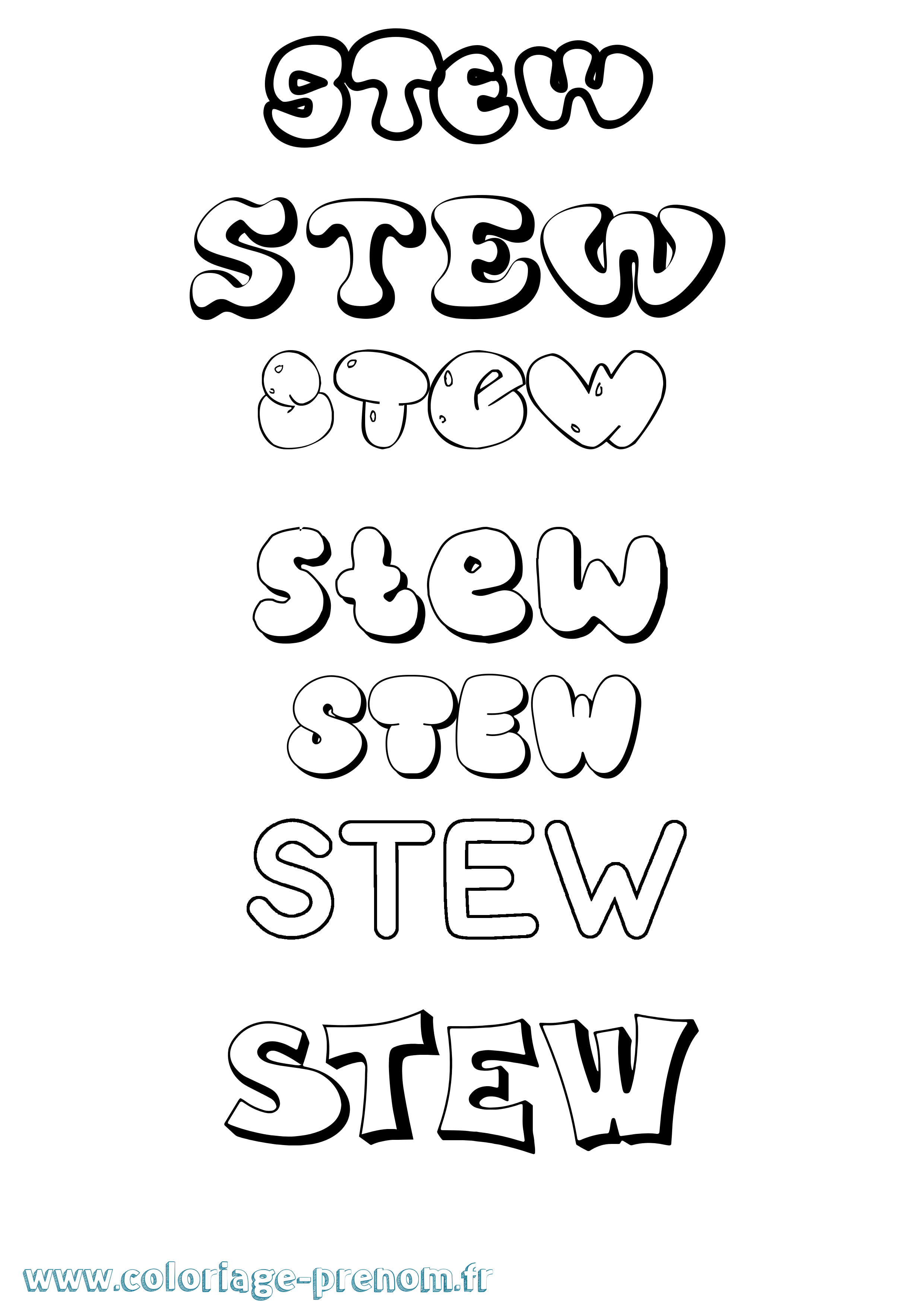 Coloriage Stew Bubble Coloriage prénom Stew Bubble