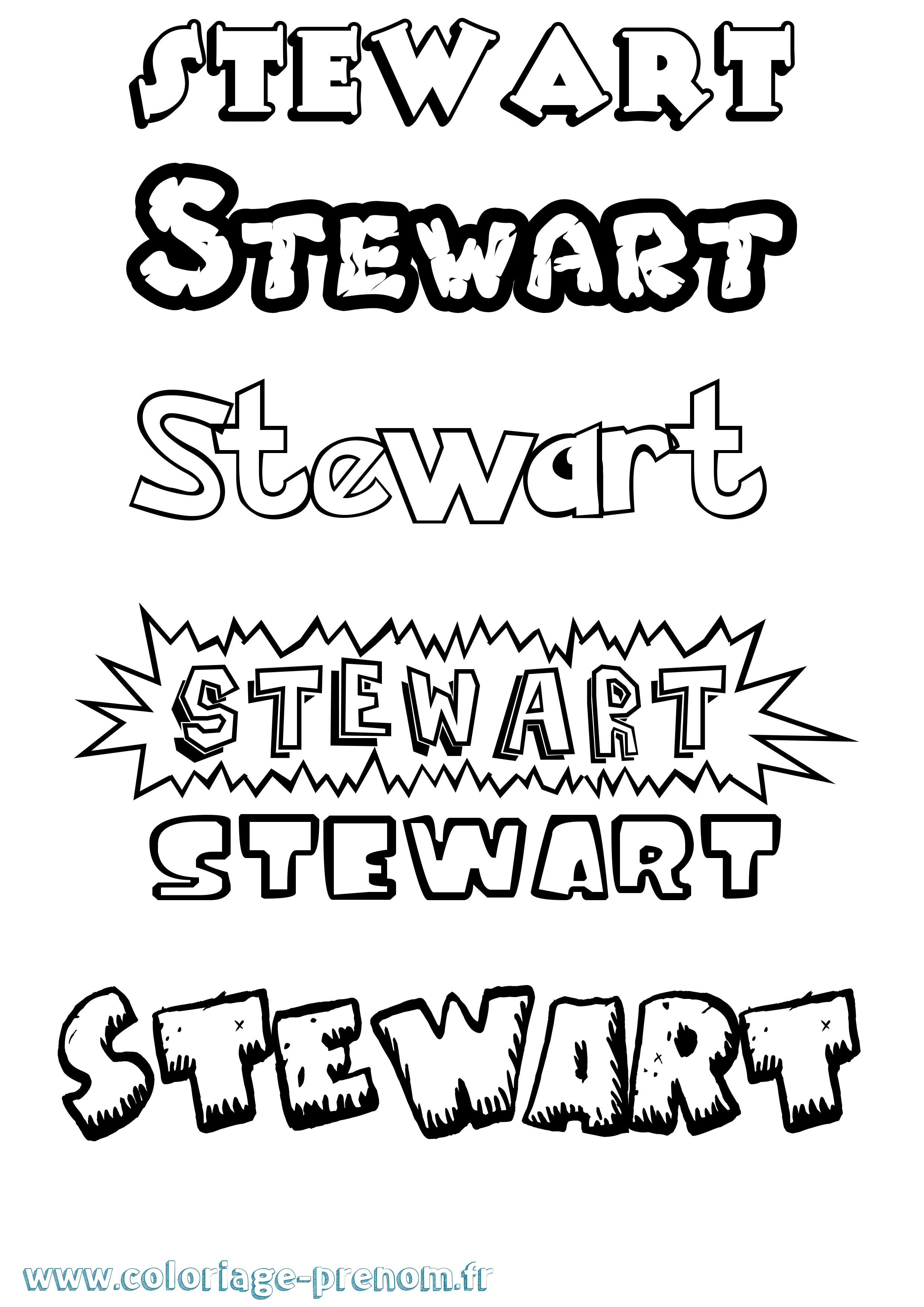 Coloriage Stewart Dessin Animé Coloriage prénom Stewart Dessin Animé