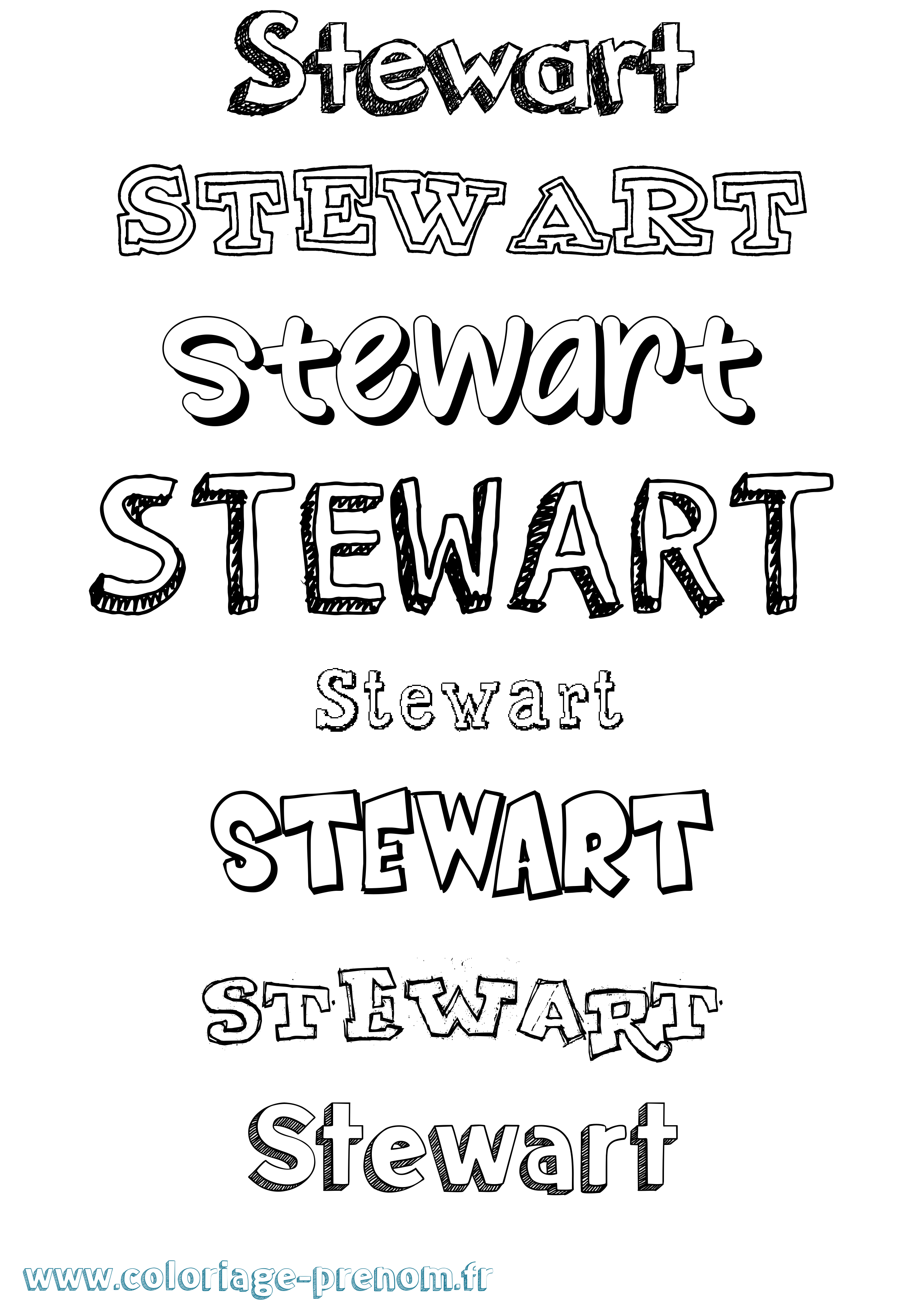 Coloriage Stewart Dessiné Coloriage prénom Stewart Dessiné