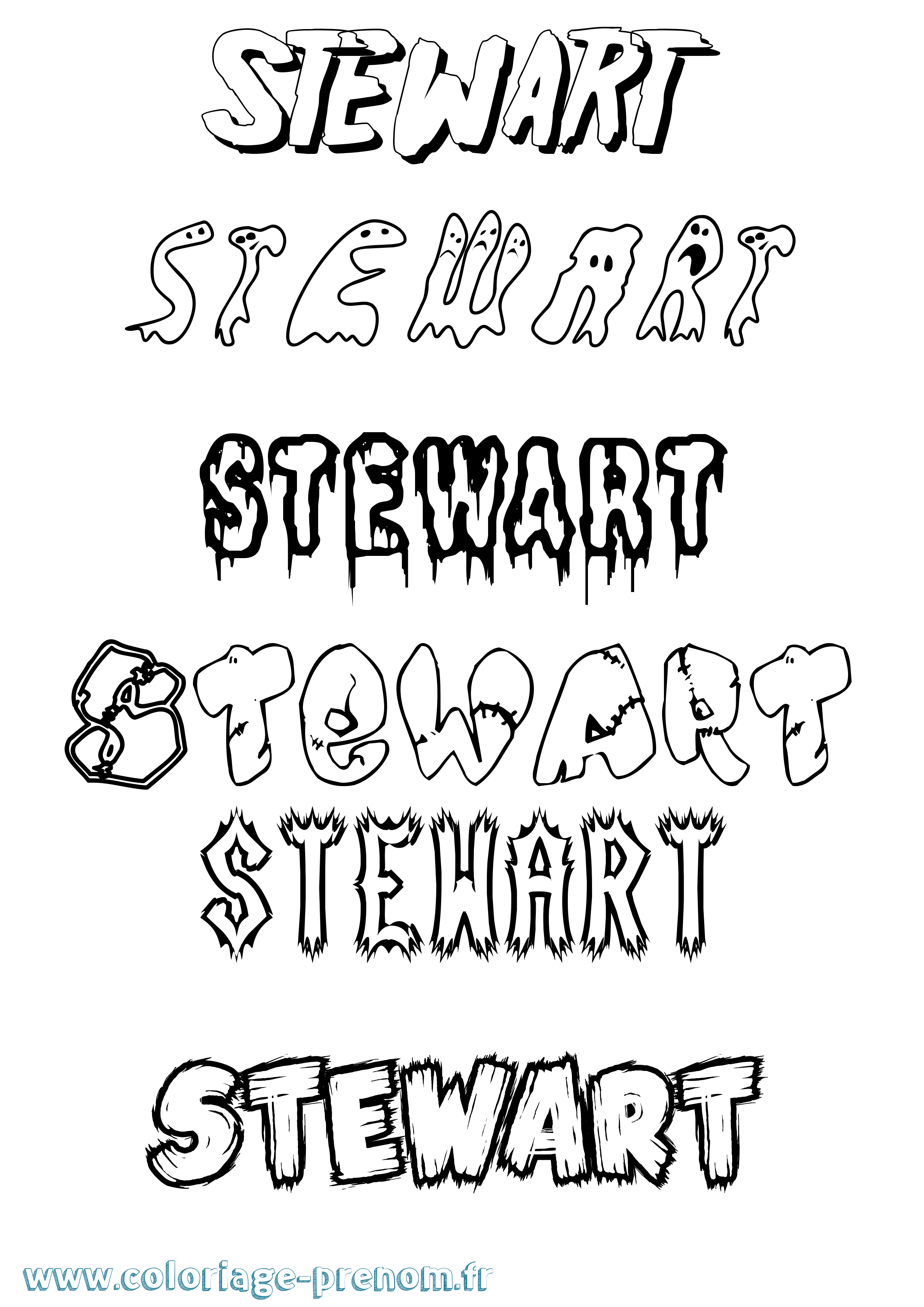 Coloriage Stewart Frisson Coloriage prénom Stewart Frisson