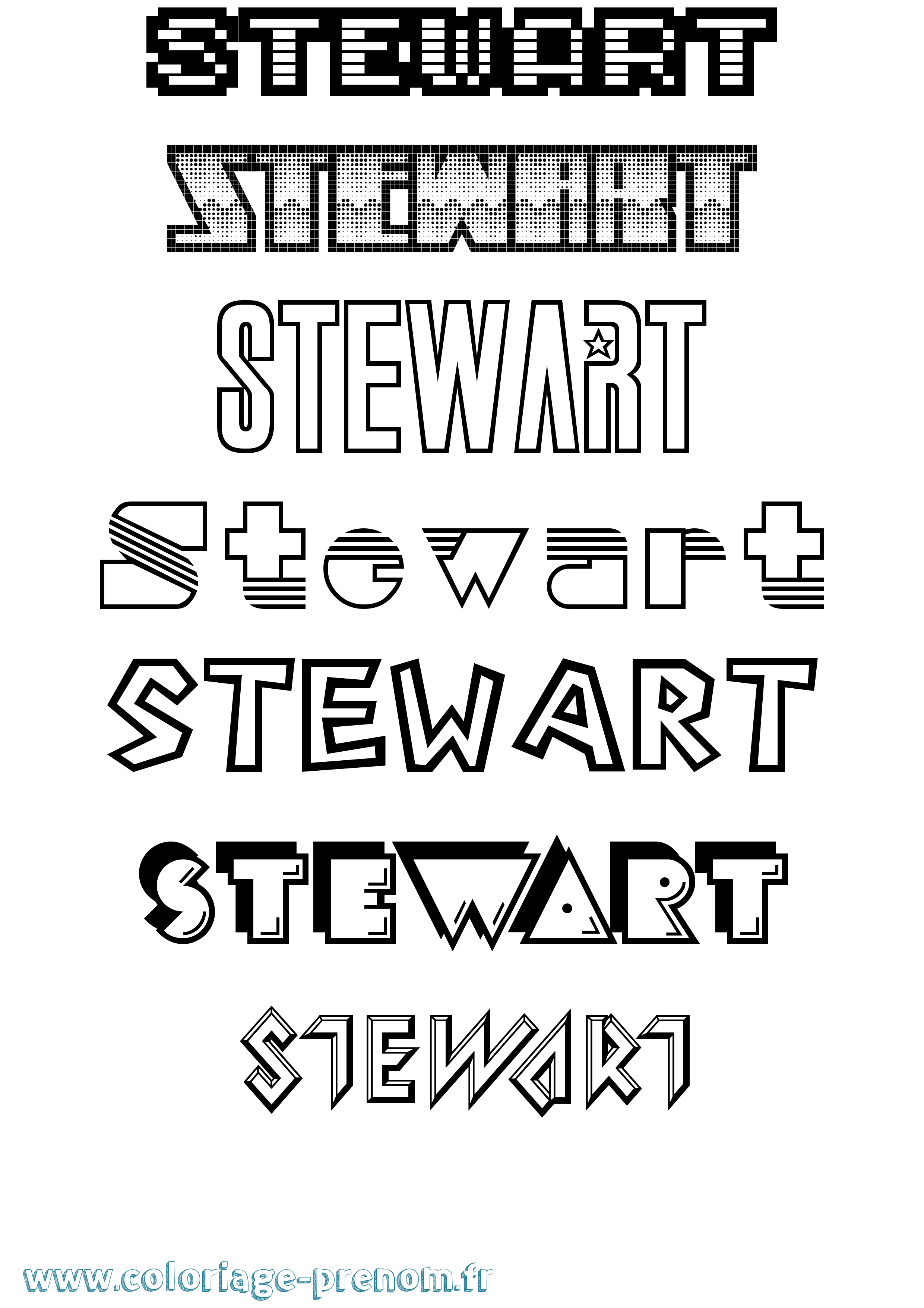 Coloriage Stewart Jeux Vidéos Coloriage prénom Stewart Jeux Vidéos