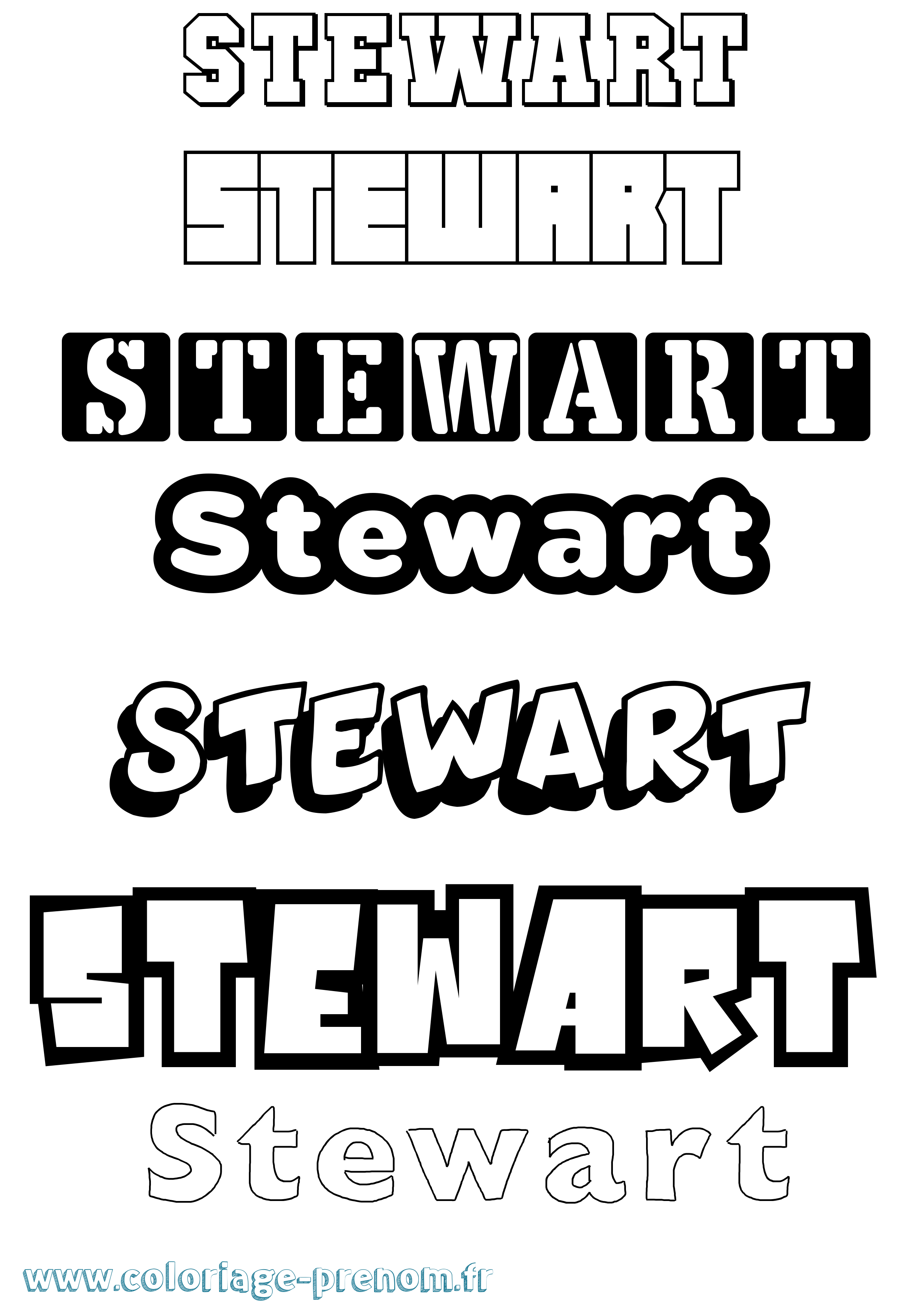 Coloriage Stewart Simple Coloriage prénom Stewart Simple
