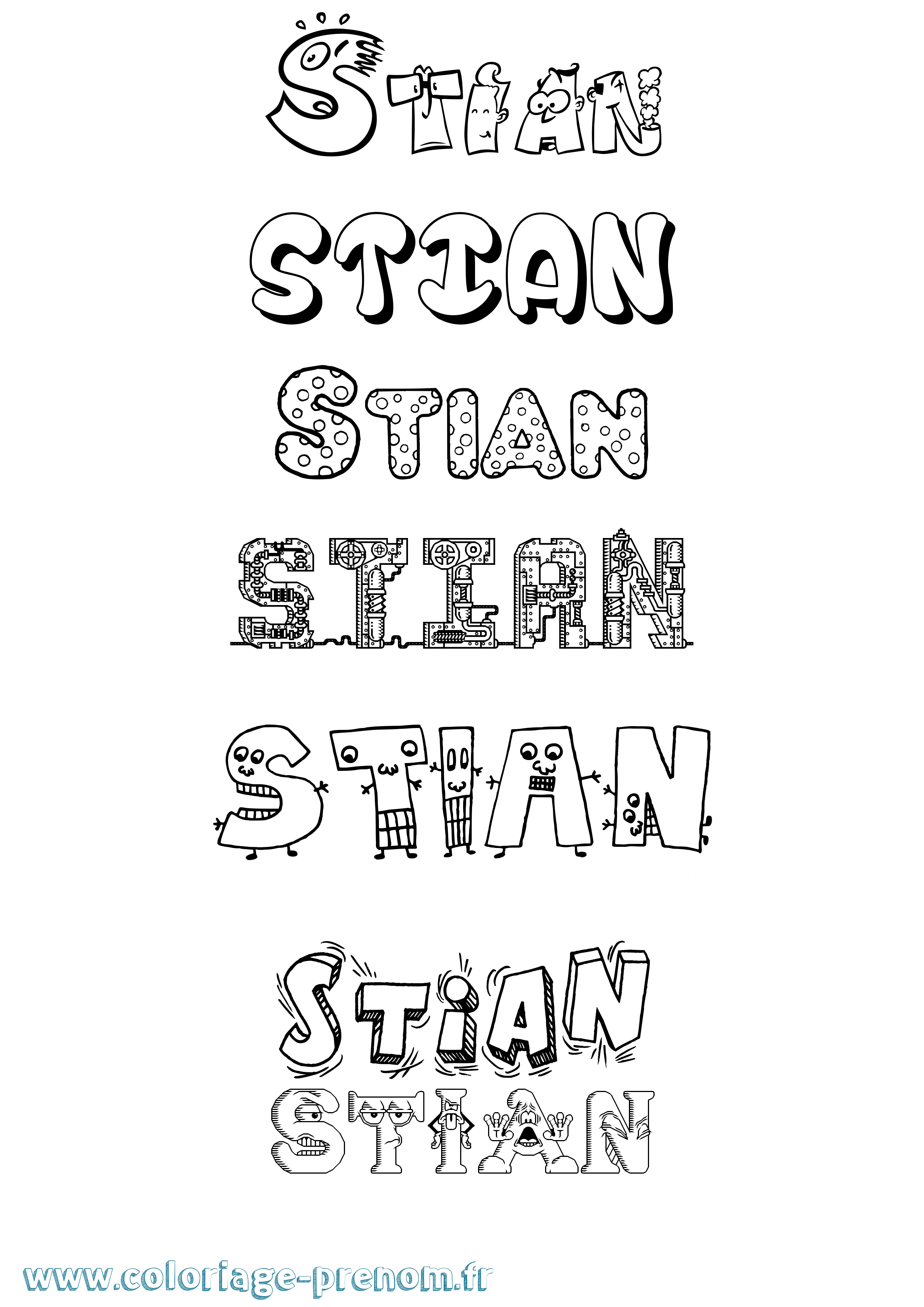 Coloriage Stian Fun Coloriage prénom Stian Fun
