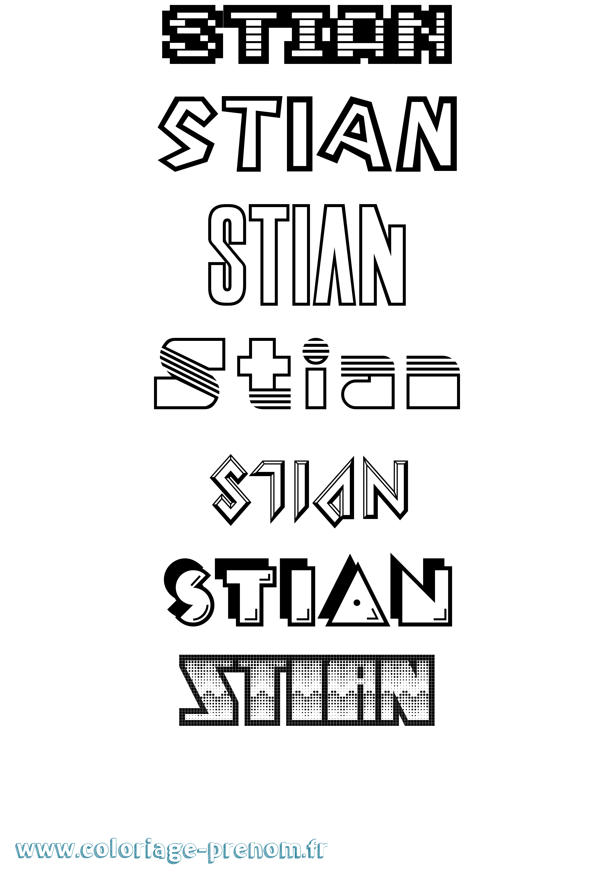 Coloriage Stian Jeux Vidéos Coloriage prénom Stian Jeux Vidéos