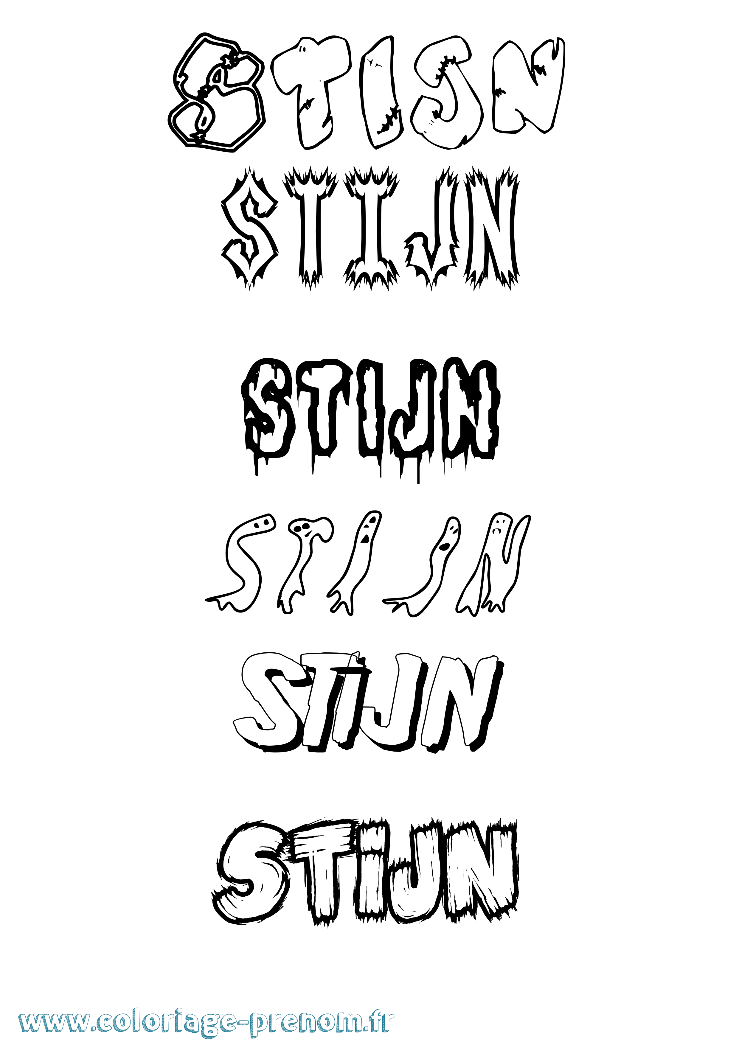 Coloriage Stijn Frisson Coloriage prénom Stijn Frisson