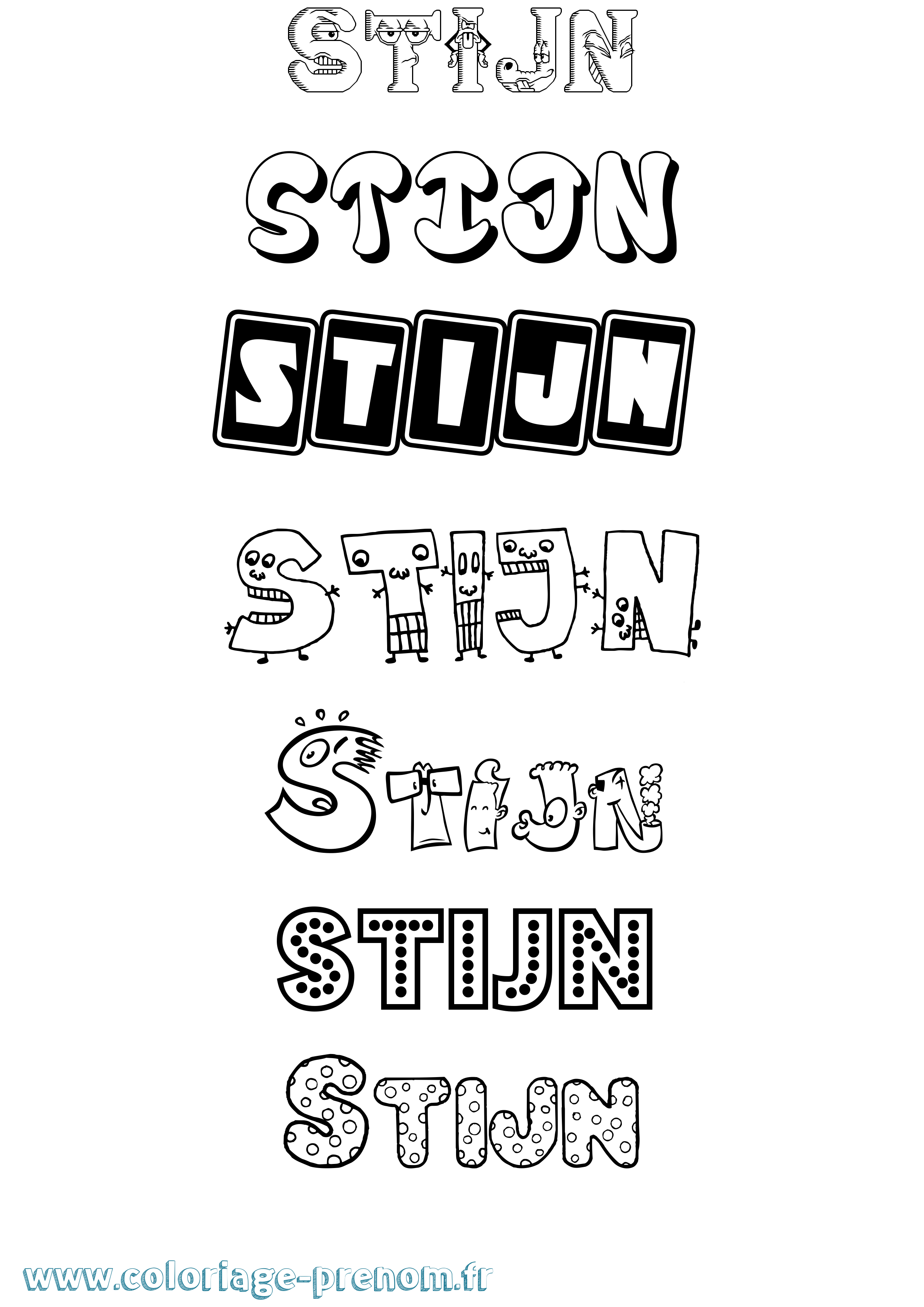 Coloriage Stijn Fun Coloriage prénom Stijn Fun
