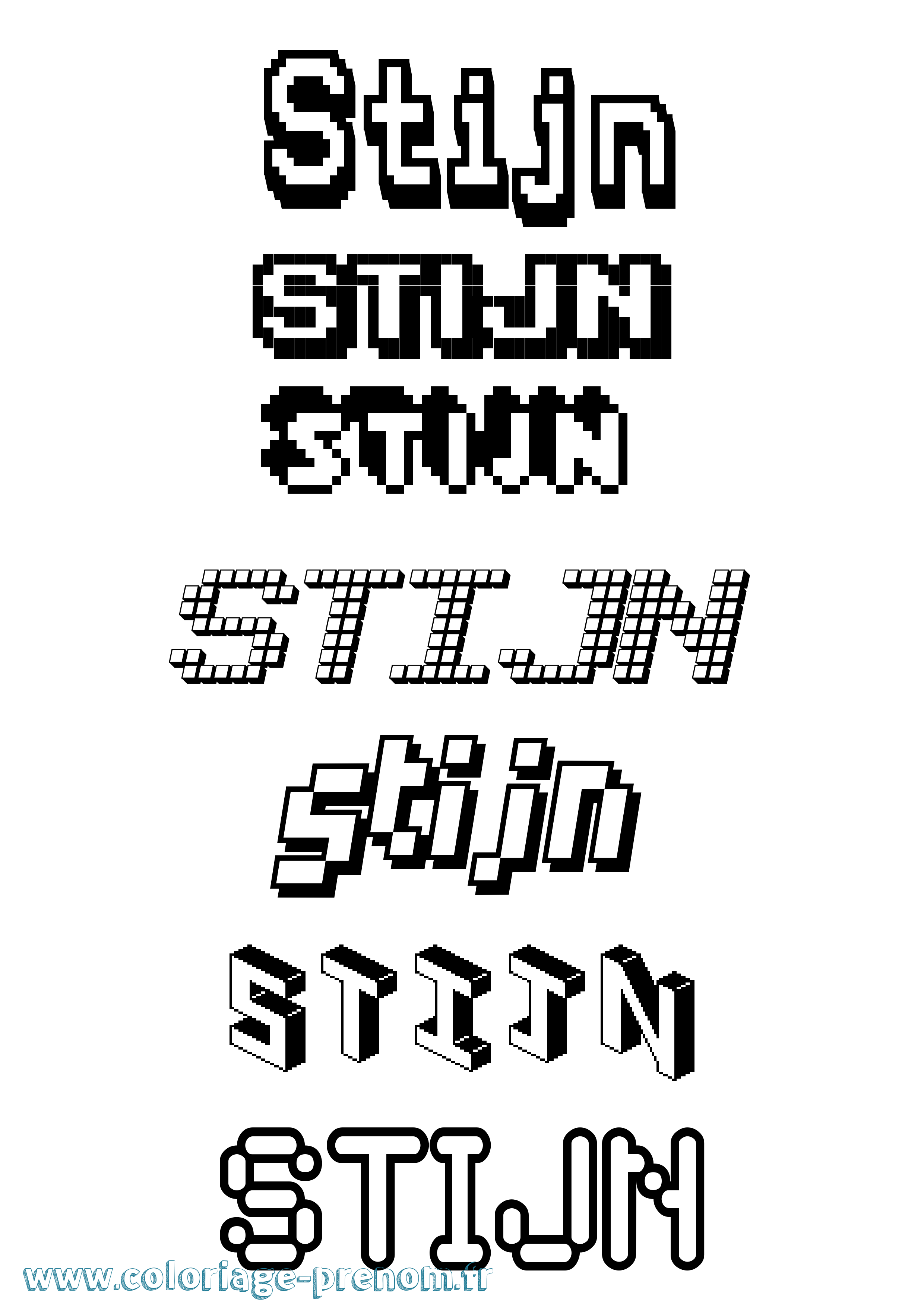 Coloriage Stijn Pixel Coloriage prénom Stijn Pixel
