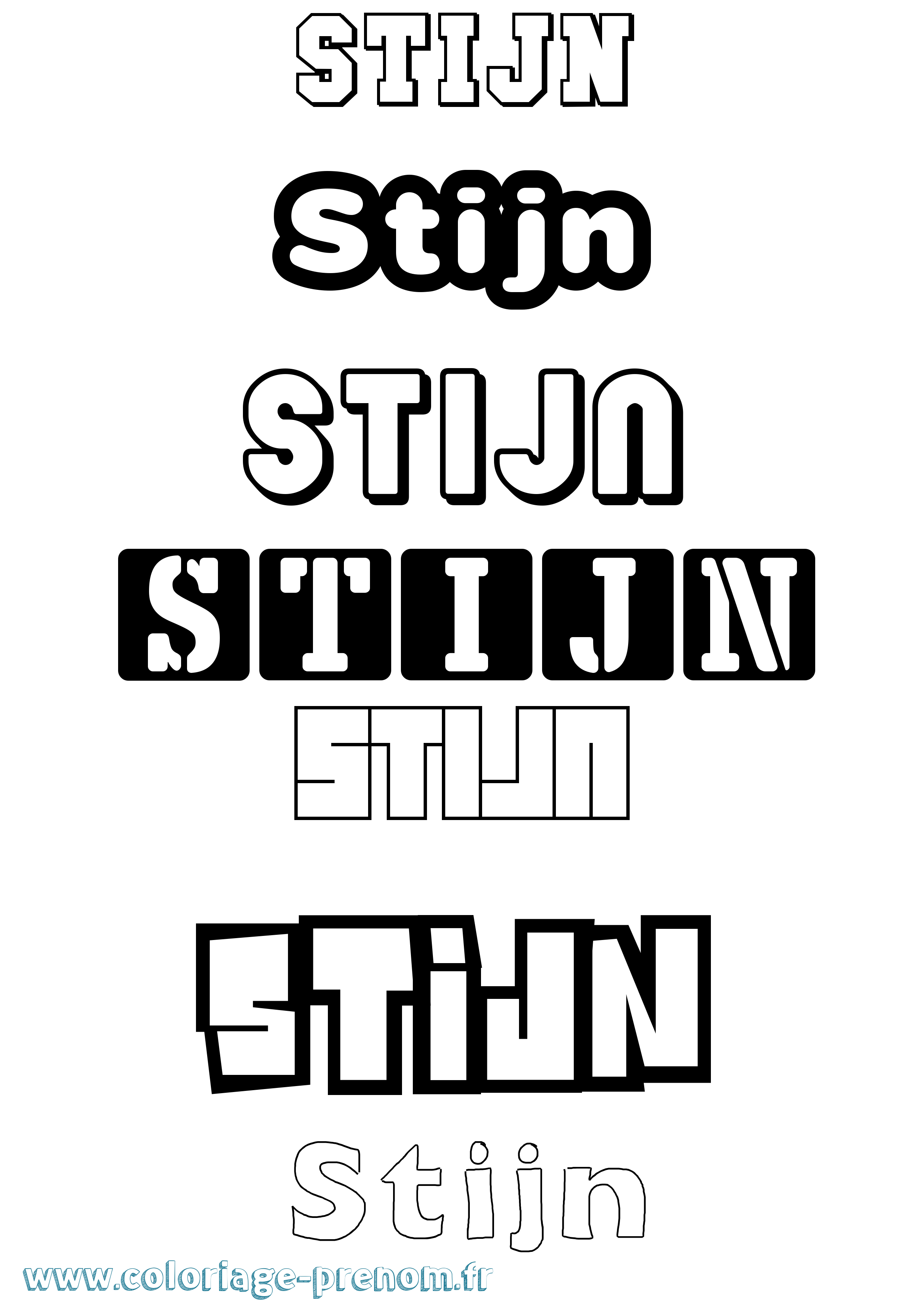 Coloriage Stijn Simple Coloriage prénom Stijn Simple