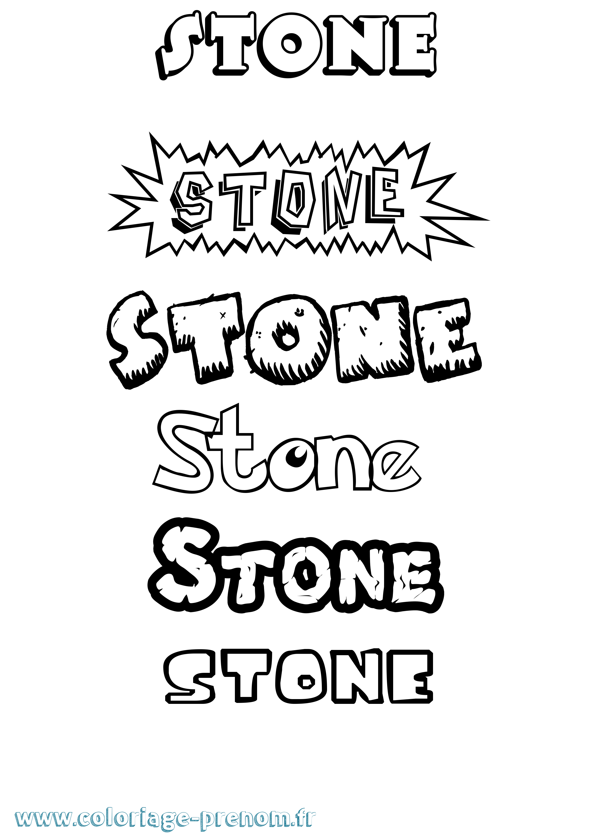 Coloriage Stone Dessin Animé Coloriage prénom Stone Dessin Animé
