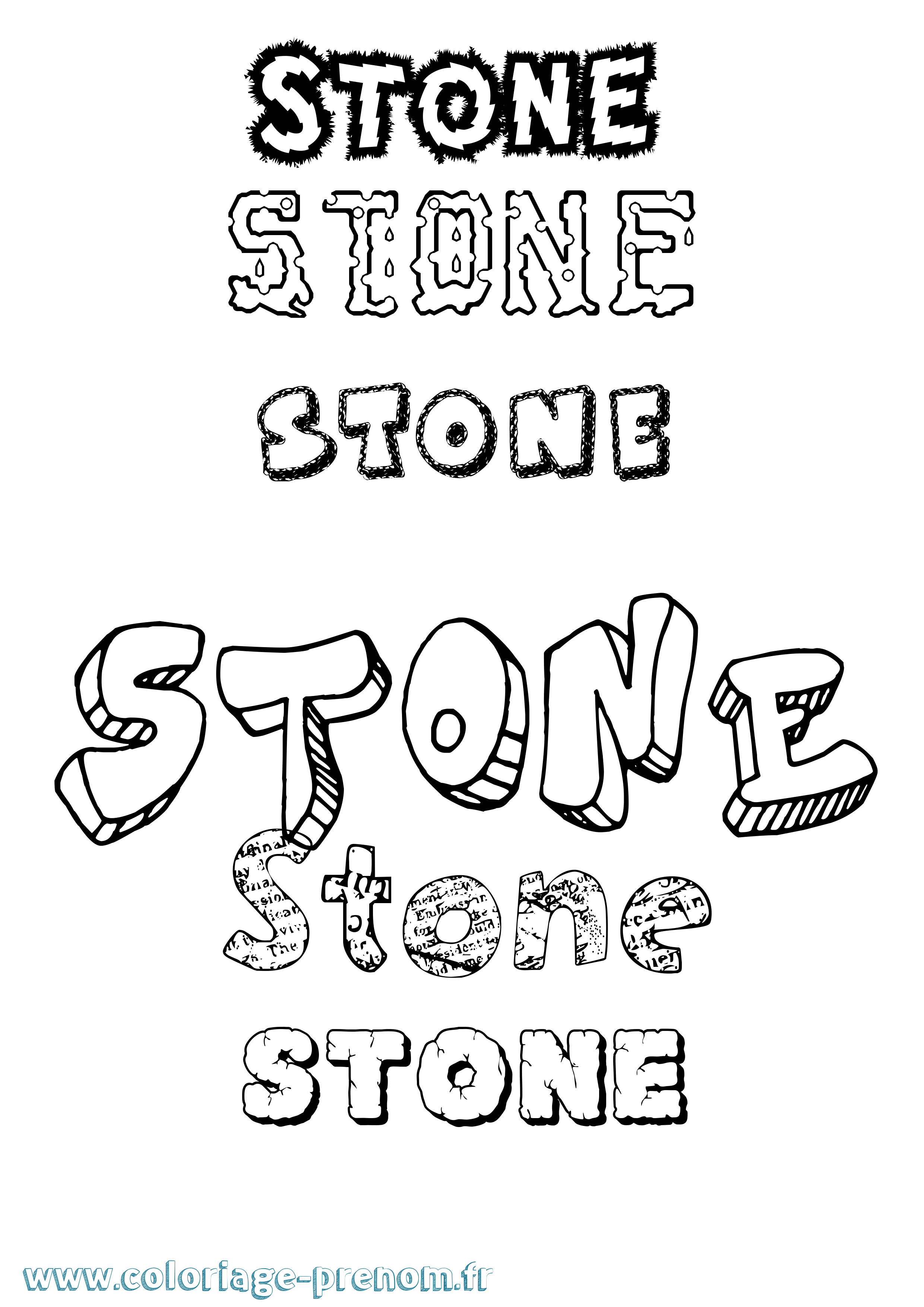 Coloriage Stone Destructuré Coloriage prénom Stone Destructuré