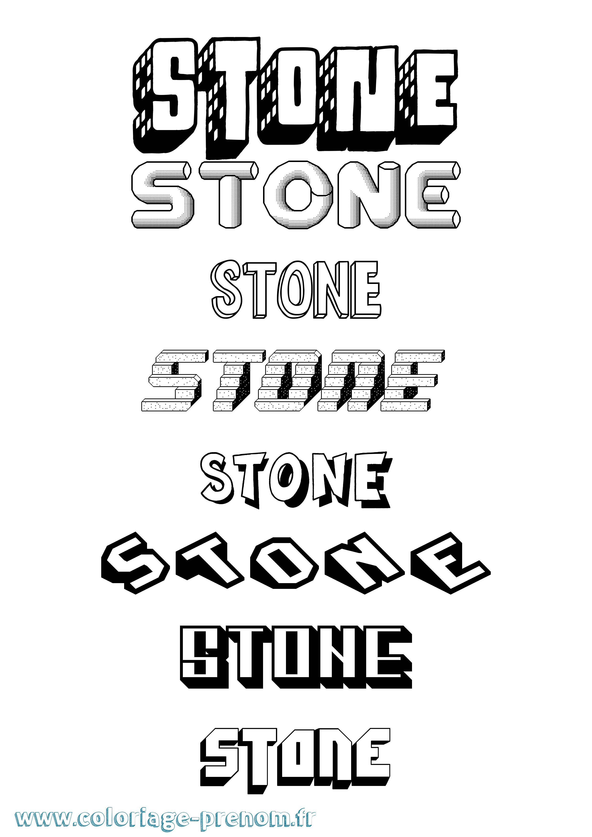 Coloriage Stone Effet 3D Coloriage prénom Stone Effet 3D