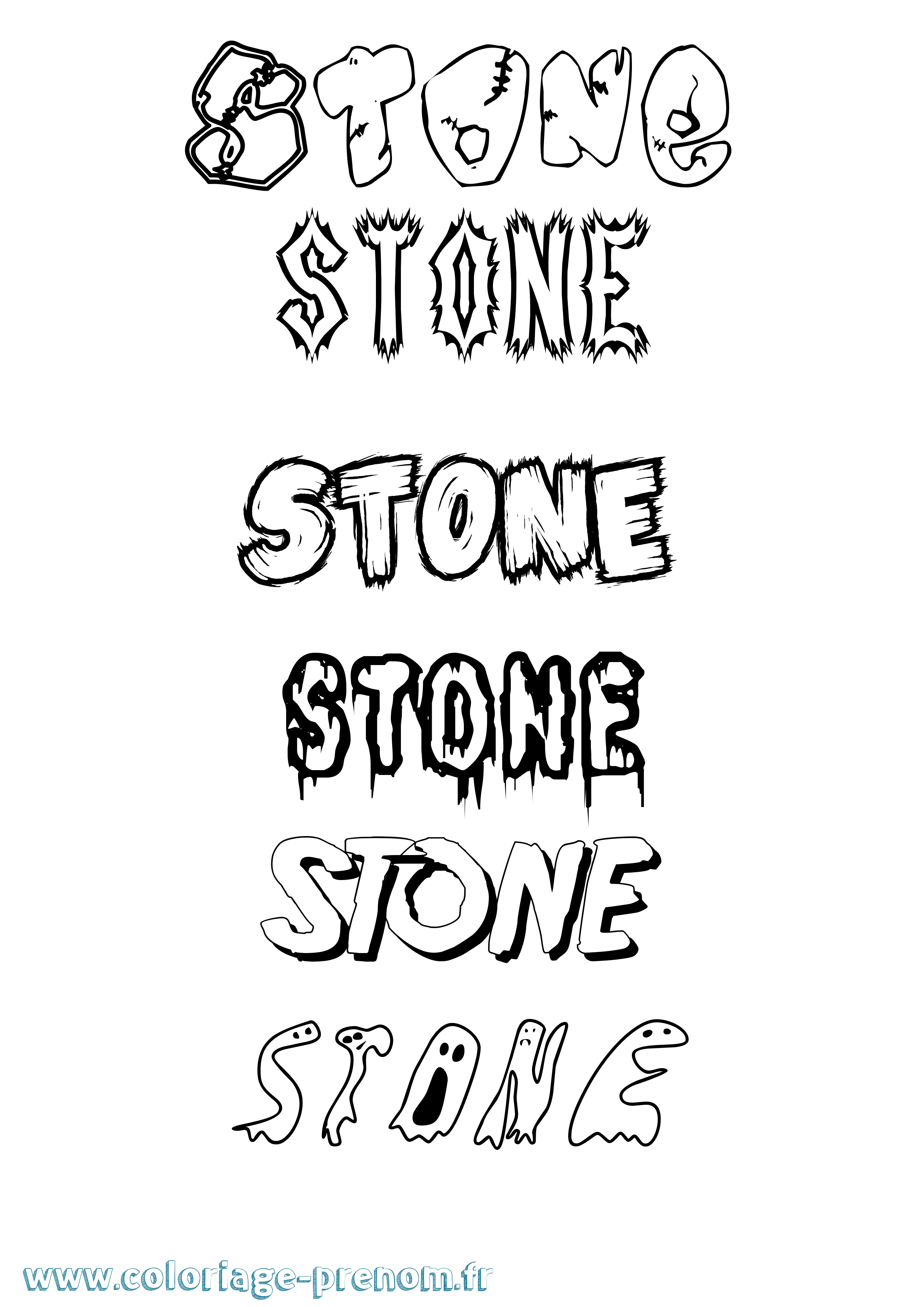 Coloriage Stone Frisson Coloriage prénom Stone Frisson