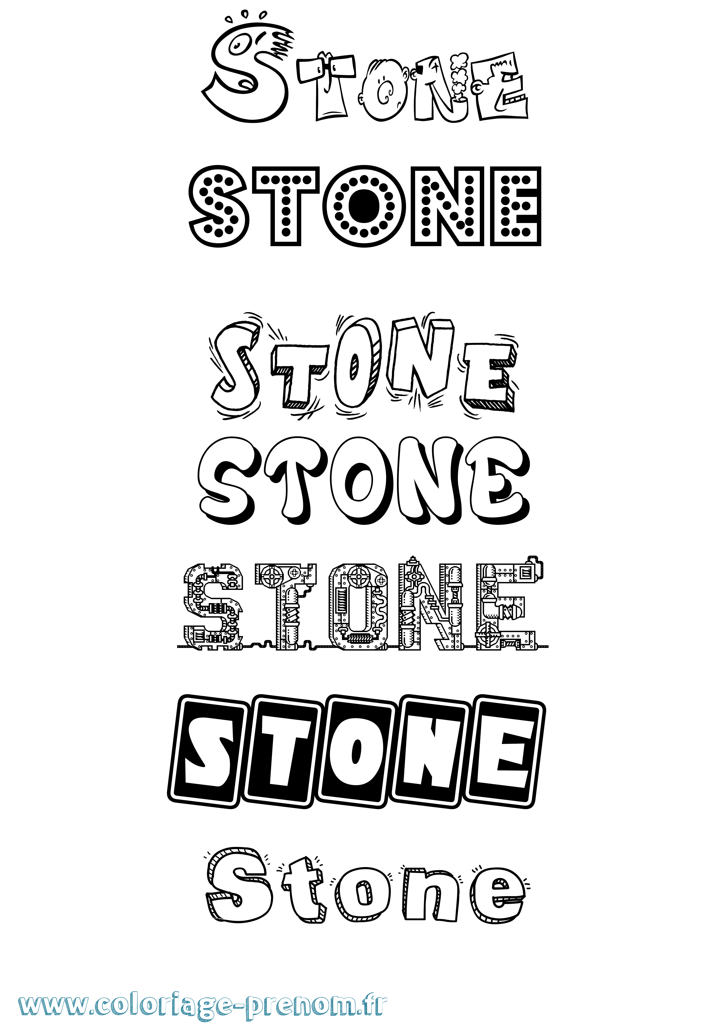 Coloriage Stone Fun Coloriage prénom Stone Fun