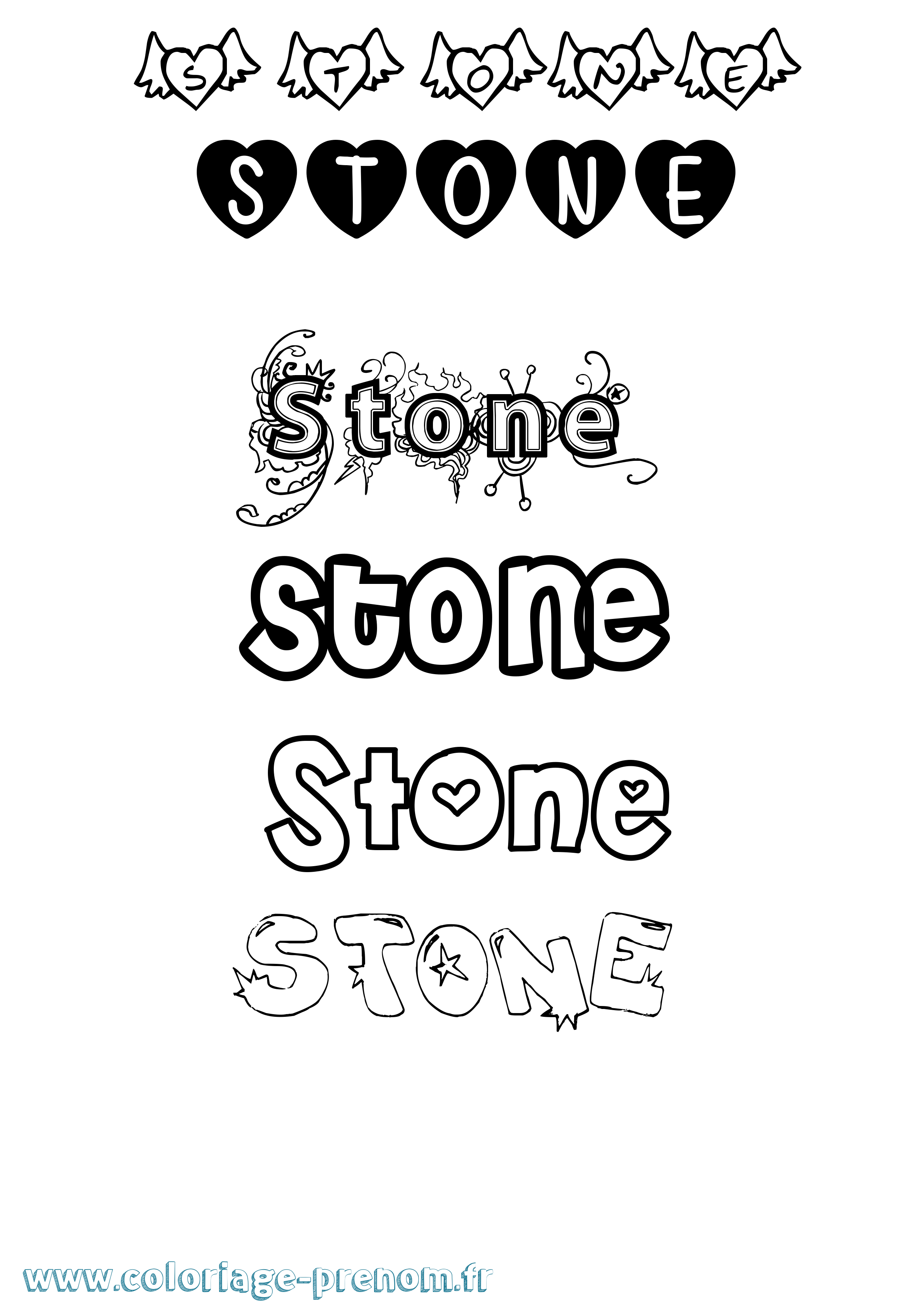 Coloriage Stone Girly Coloriage prénom Stone Girly