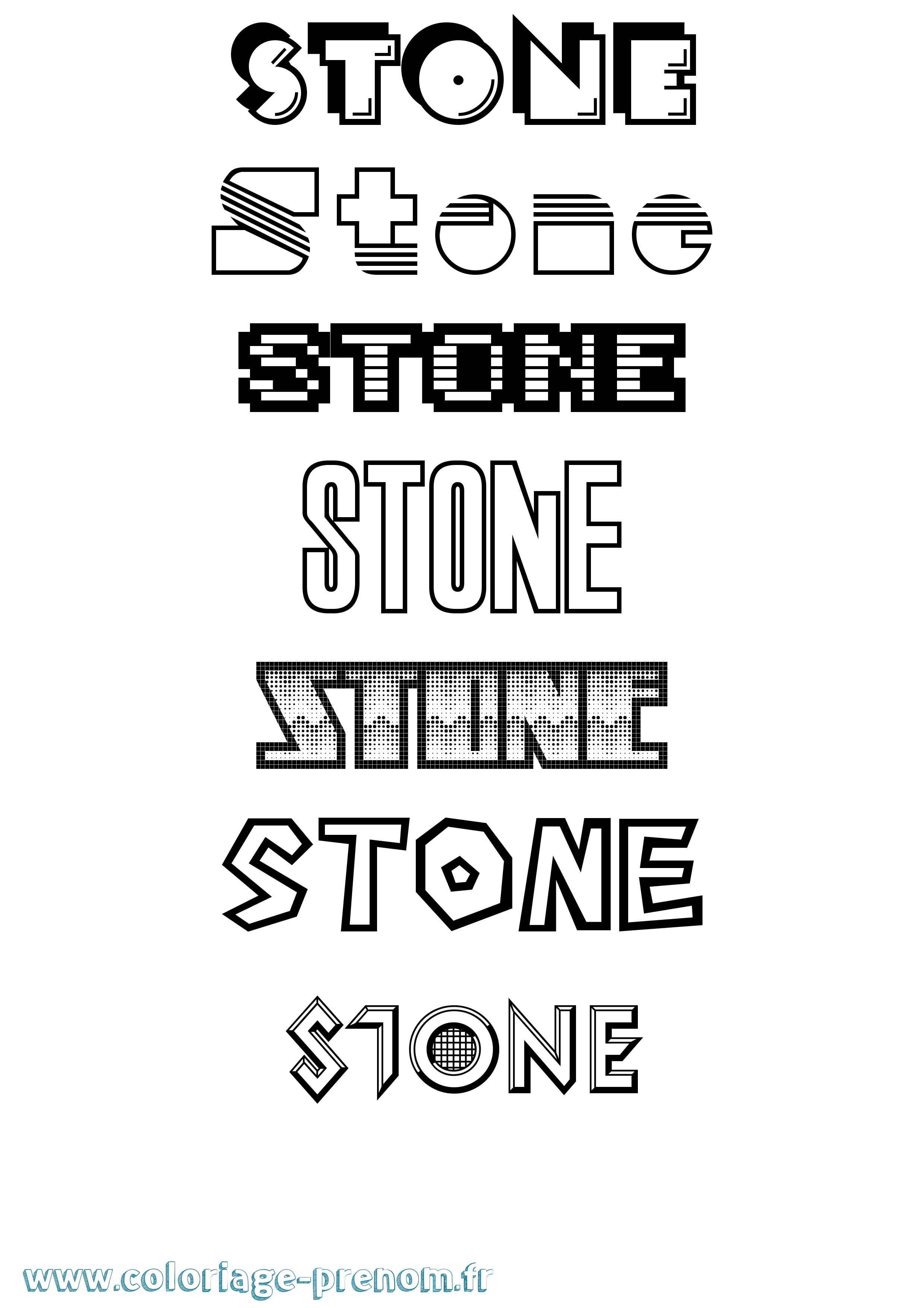 Coloriage Stone Jeux Vidéos Coloriage prénom Stone Jeux Vidéos