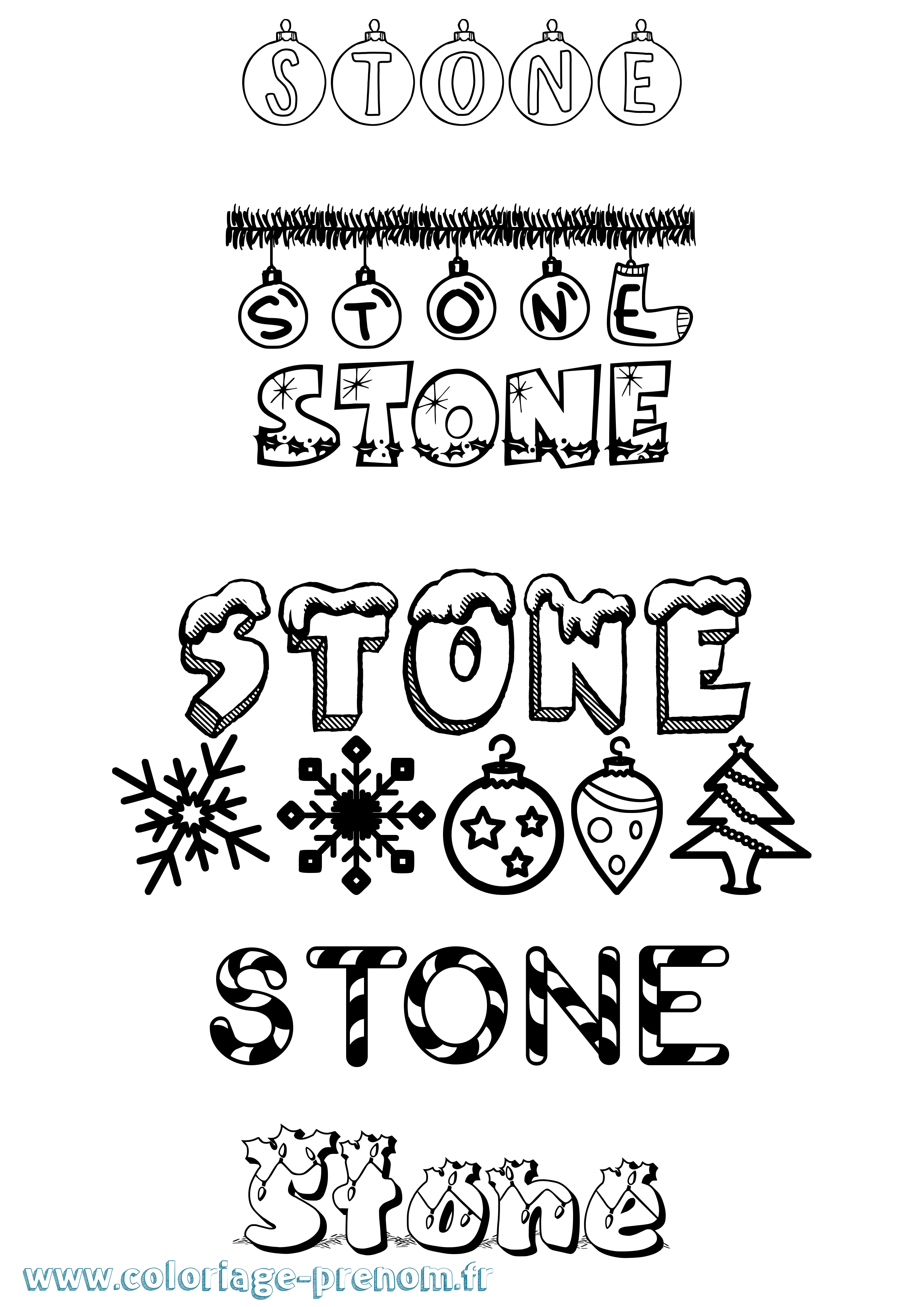 Coloriage Stone Noël Coloriage prénom Stone Noël