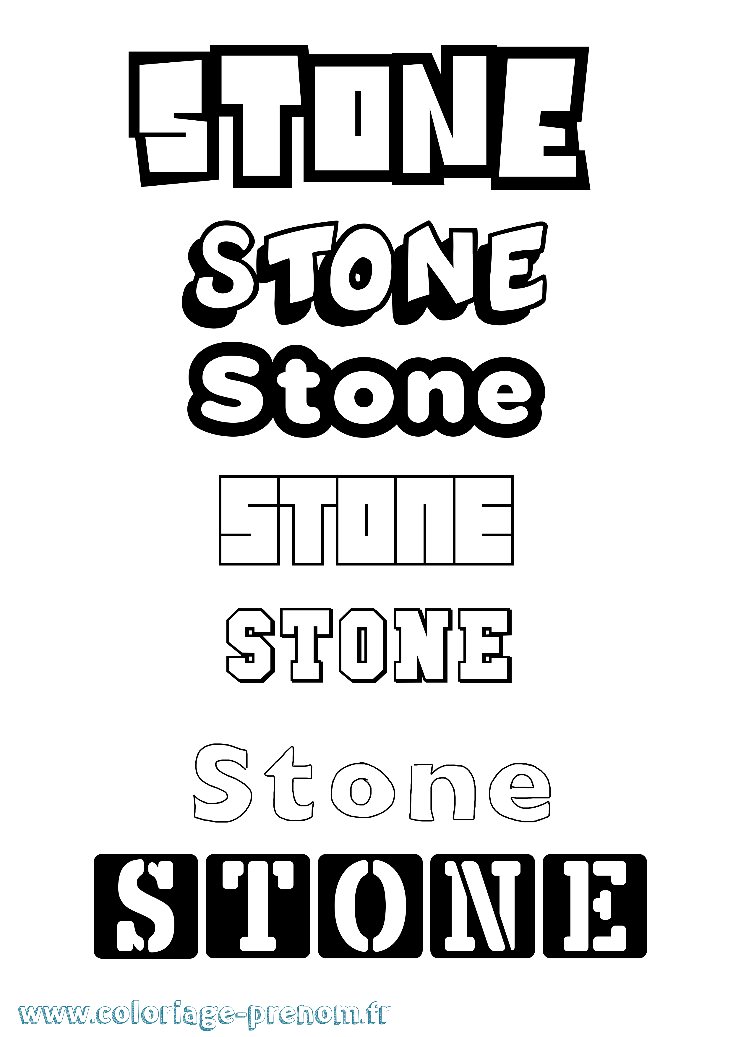 Coloriage Stone Simple Coloriage prénom Stone Simple