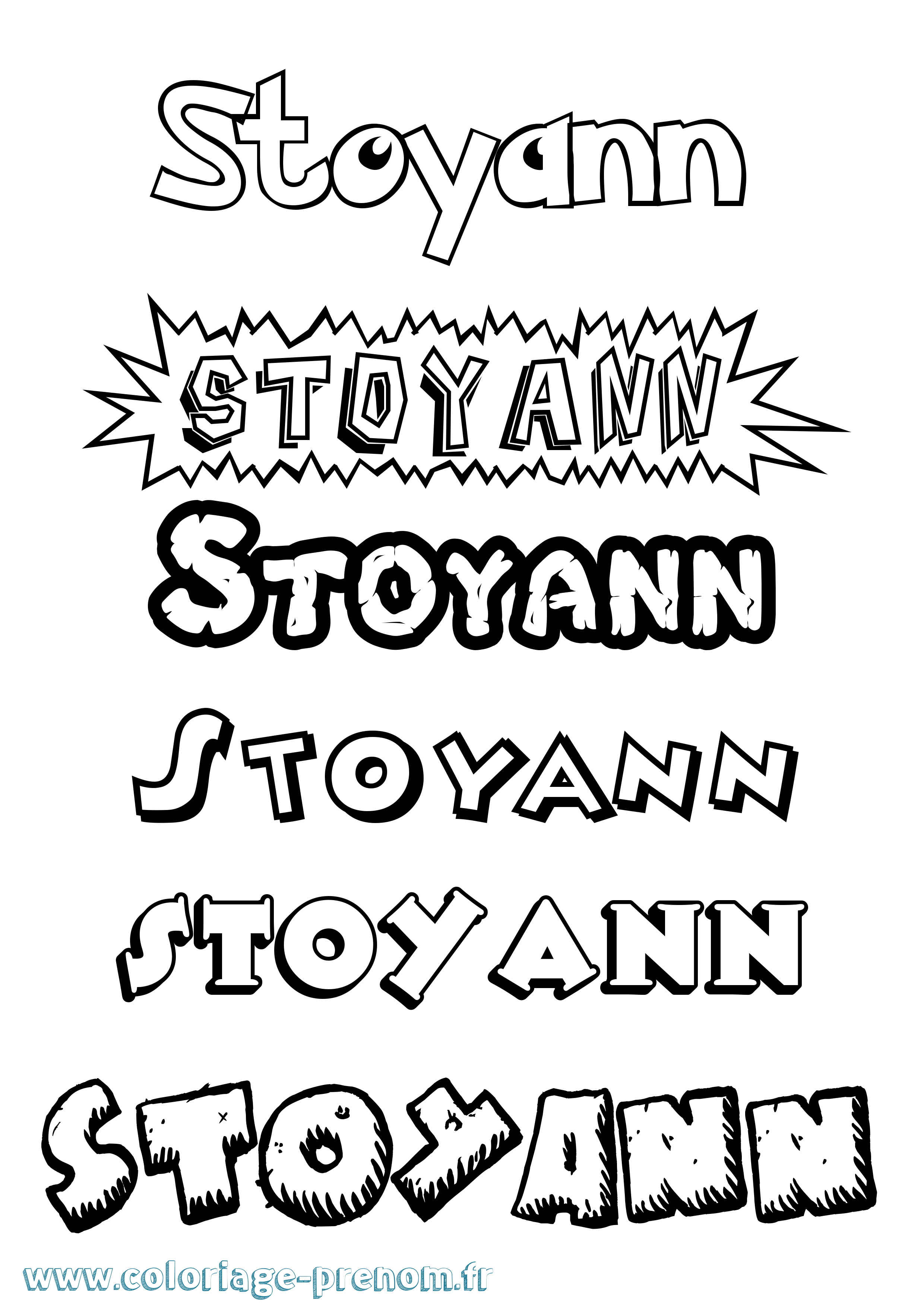 Coloriage Stoyann Dessin Animé Coloriage prénom Stoyann Dessin Animé