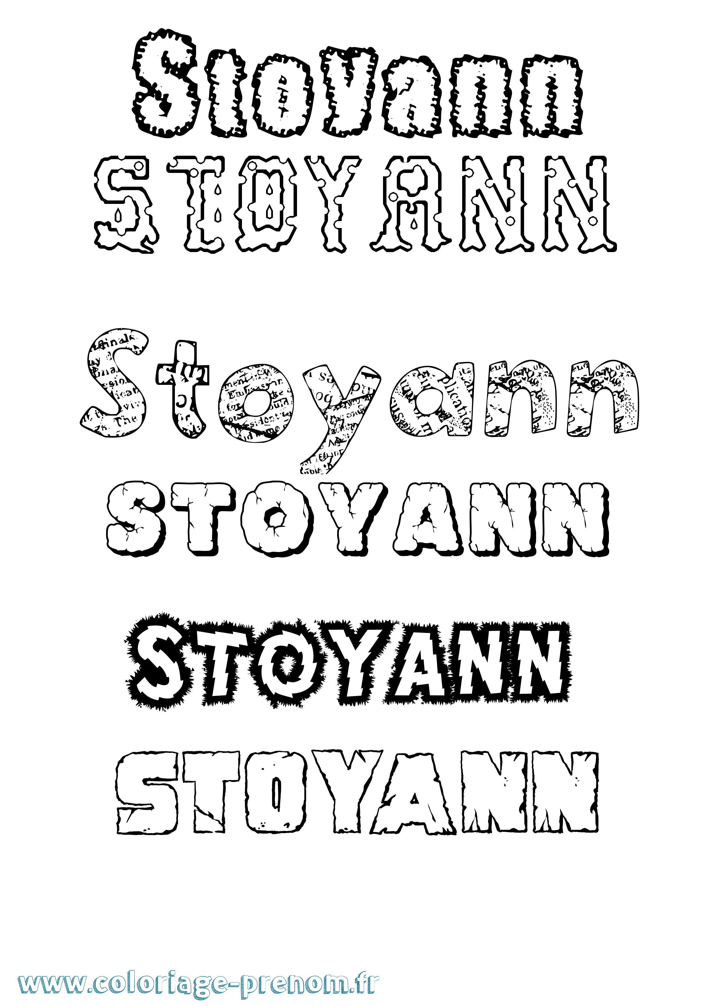 Coloriage Stoyann Destructuré Coloriage prénom Stoyann Destructuré