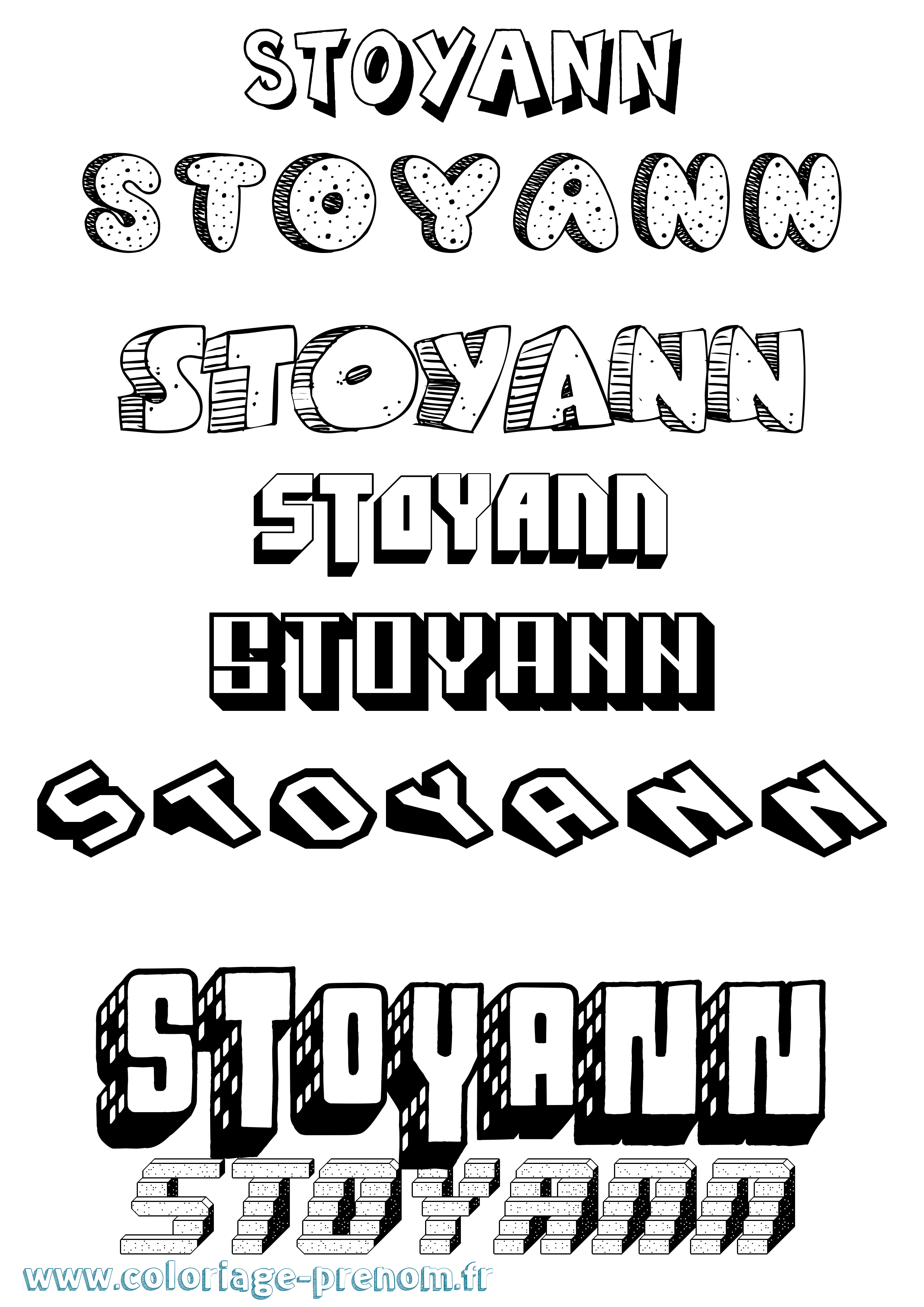 Coloriage Stoyann Effet 3D Coloriage prénom Stoyann Effet 3D