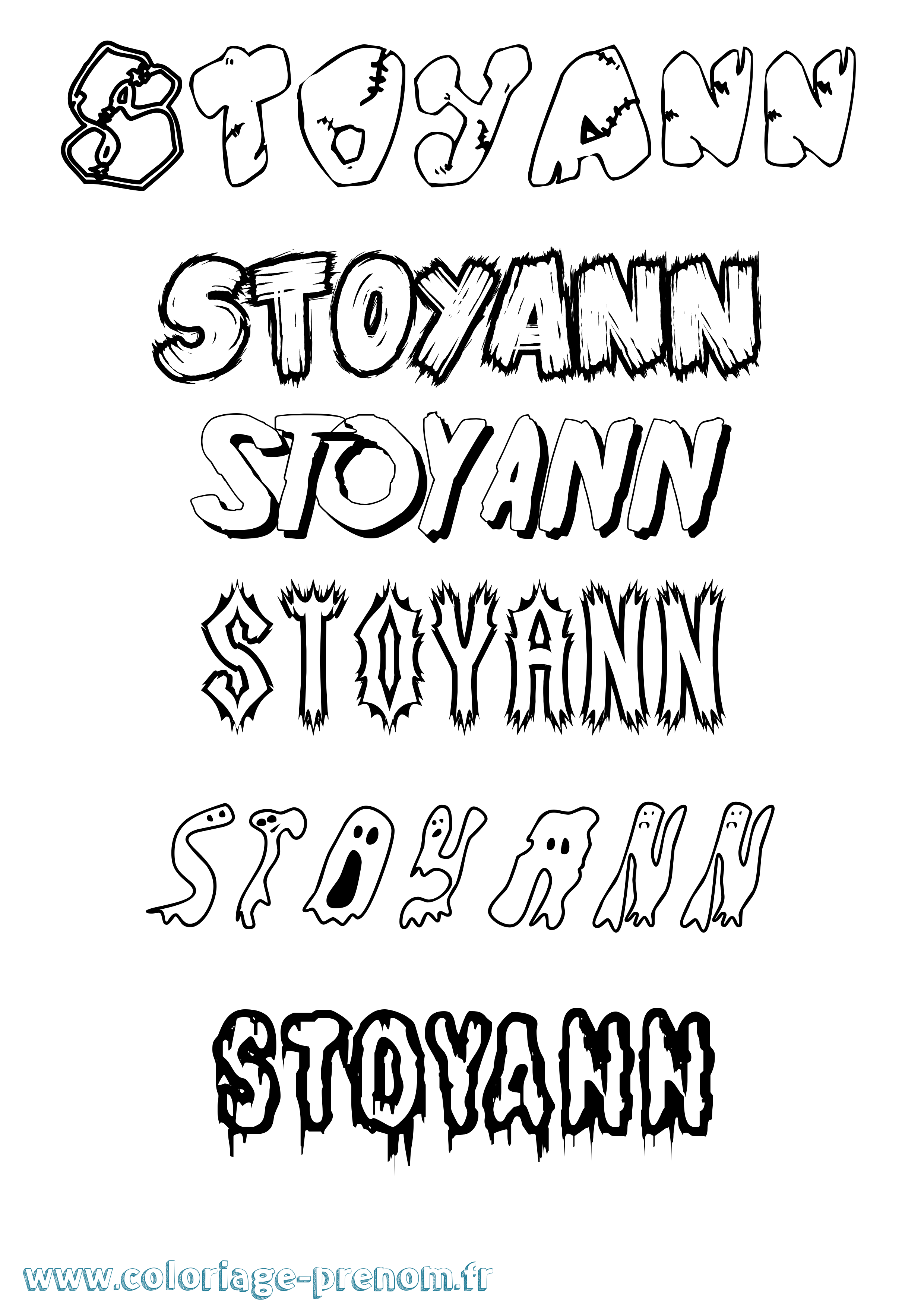 Coloriage Stoyann Frisson Coloriage prénom Stoyann Frisson