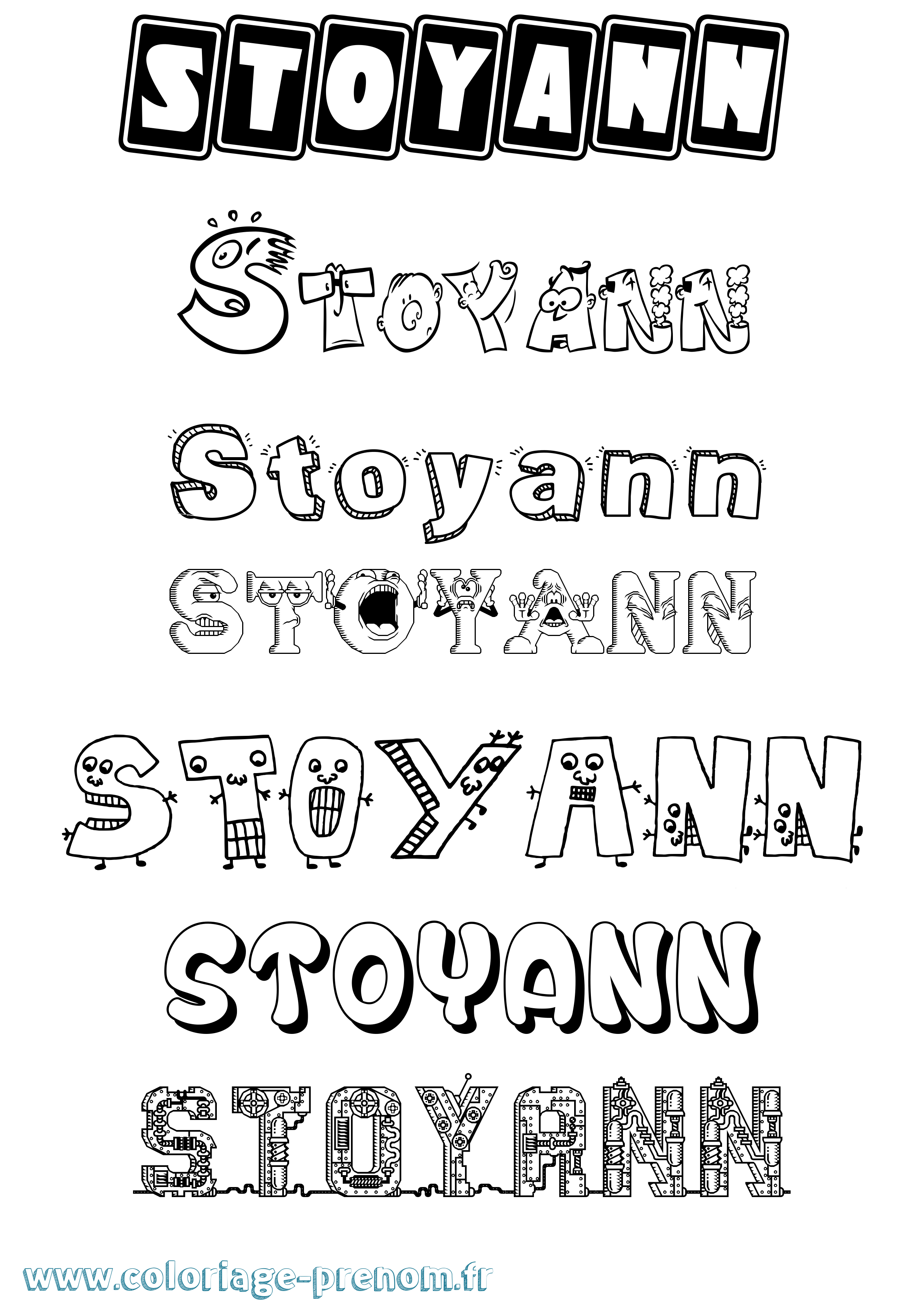 Coloriage Stoyann Fun Coloriage prénom Stoyann Fun